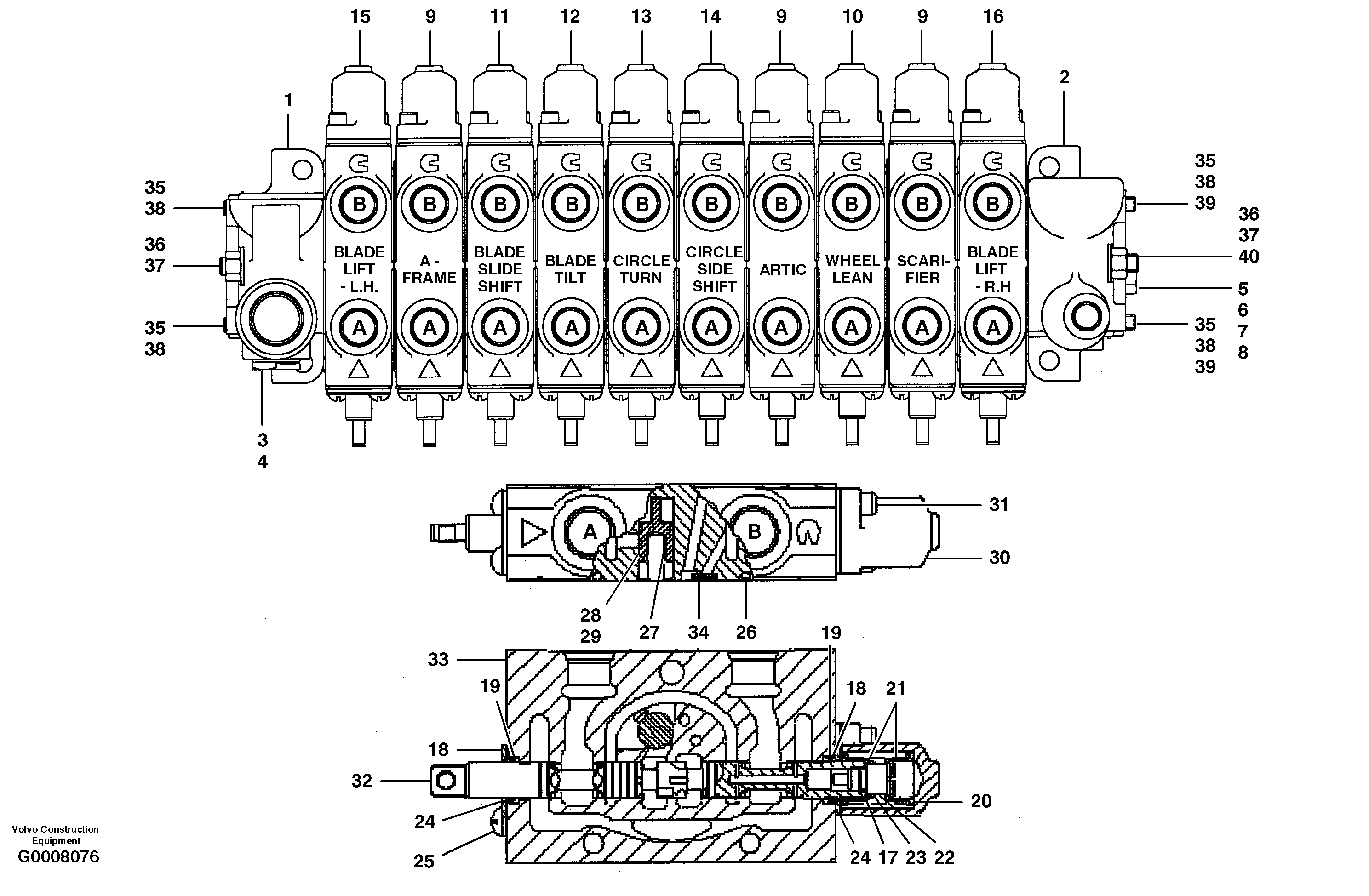 Manifold valve  MODEL G710 - G726 — volvo parts diagram