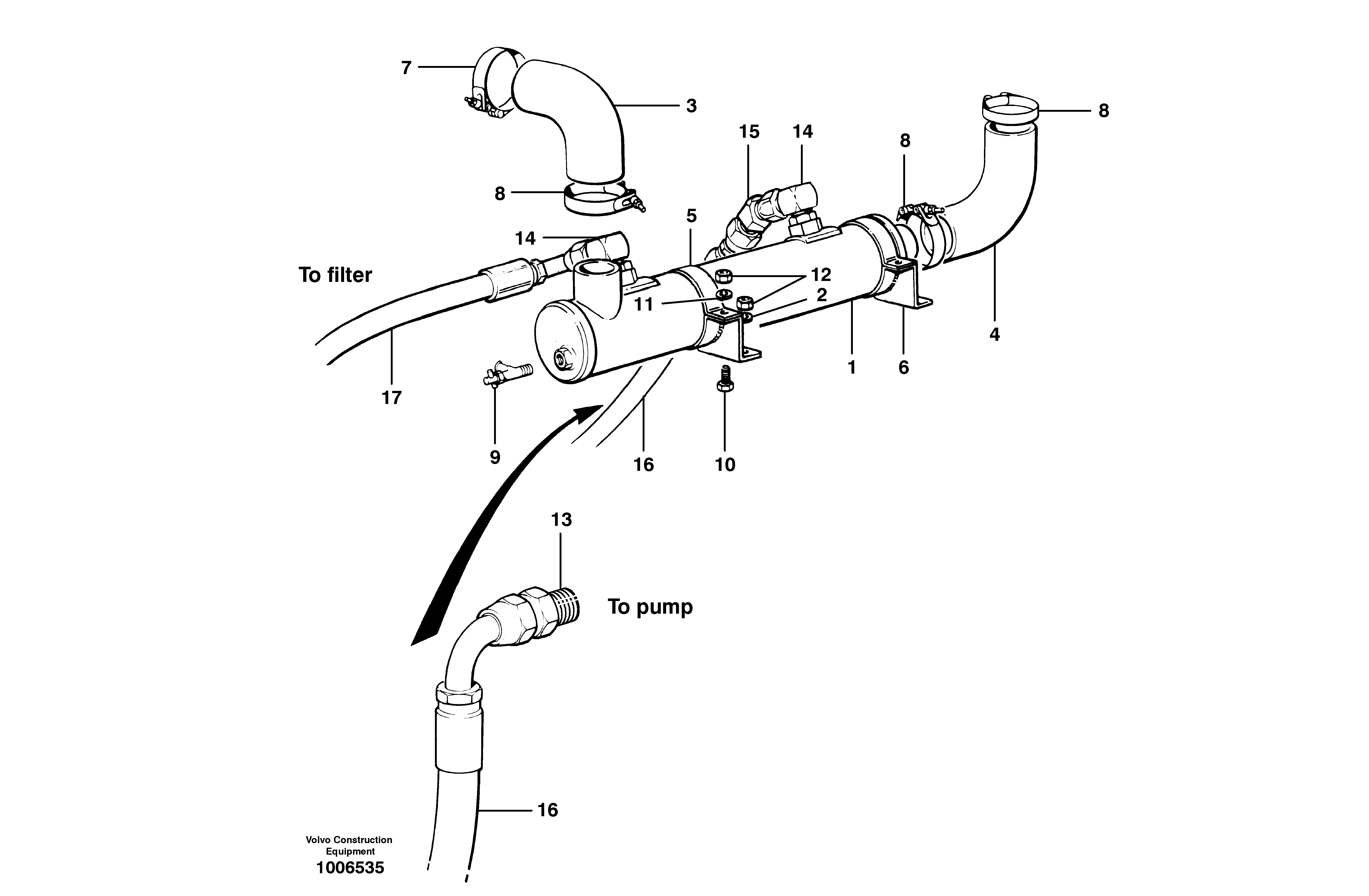 Transmission oil cooler MODEL G710 - G716 — volvo parts diagram