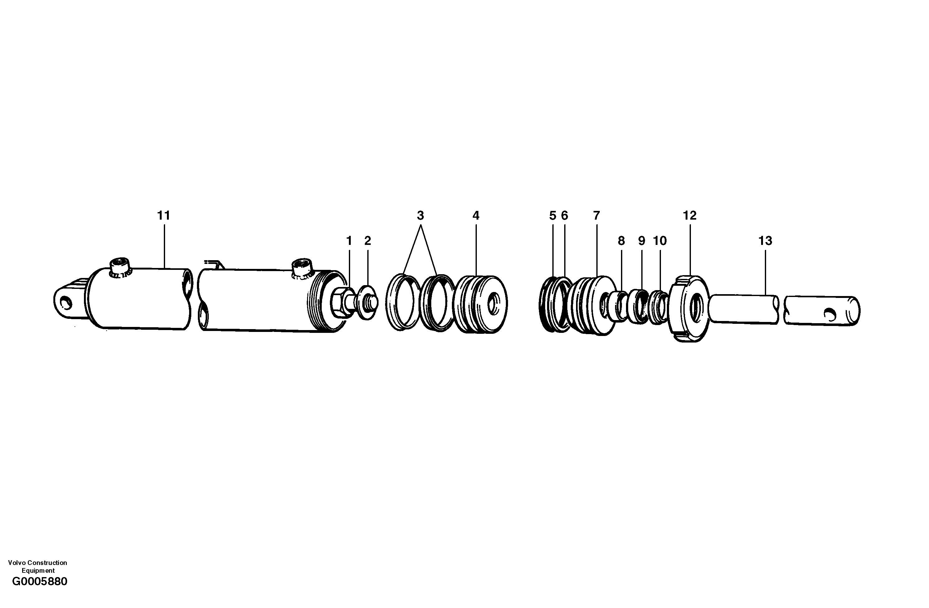 Scarifier cylinder  S/N 33060 - — volvo parts diagram