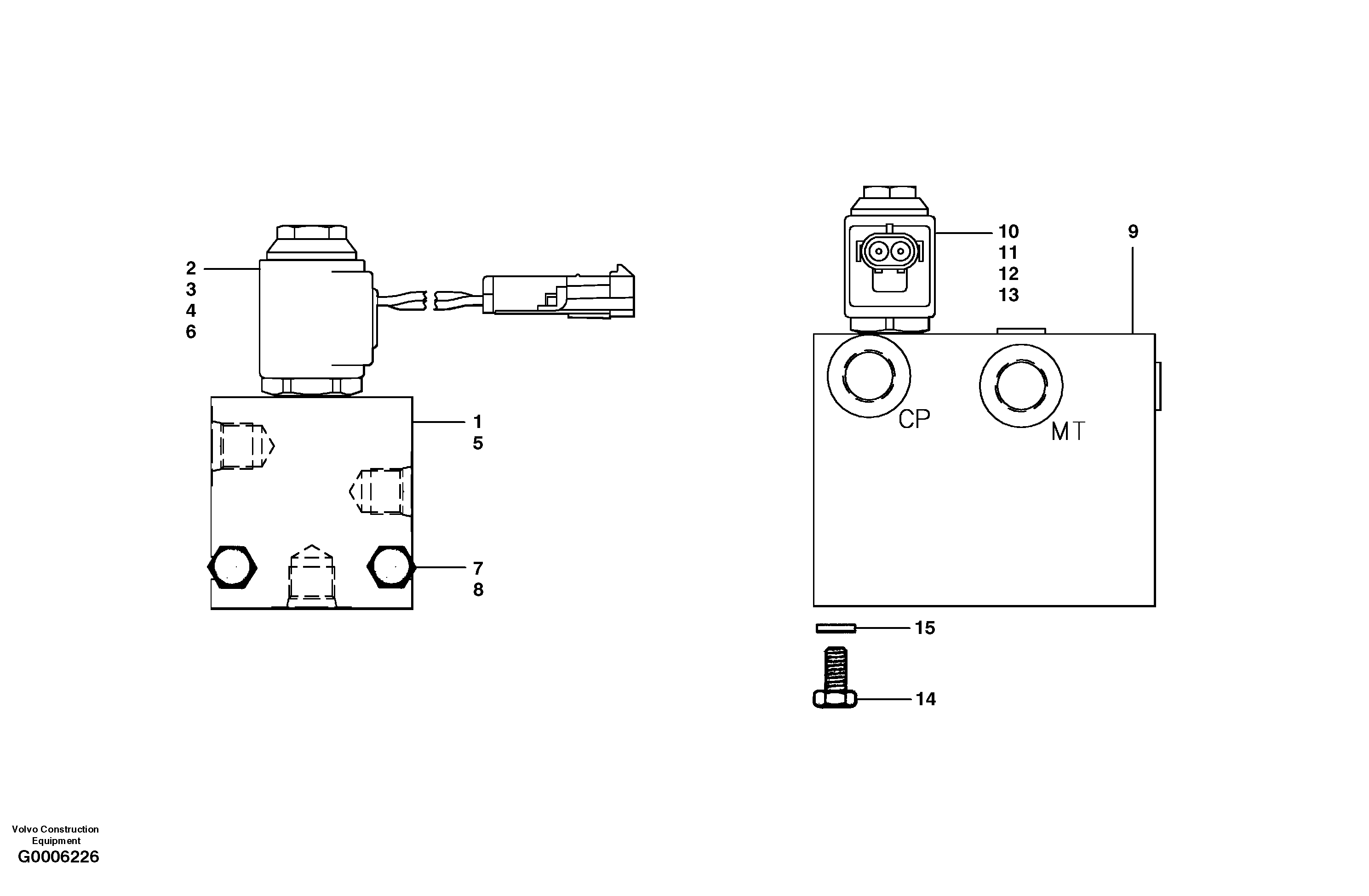 Free wheeling solenoid valve and two-speed valve assembly - AWD — volvo parts diagram