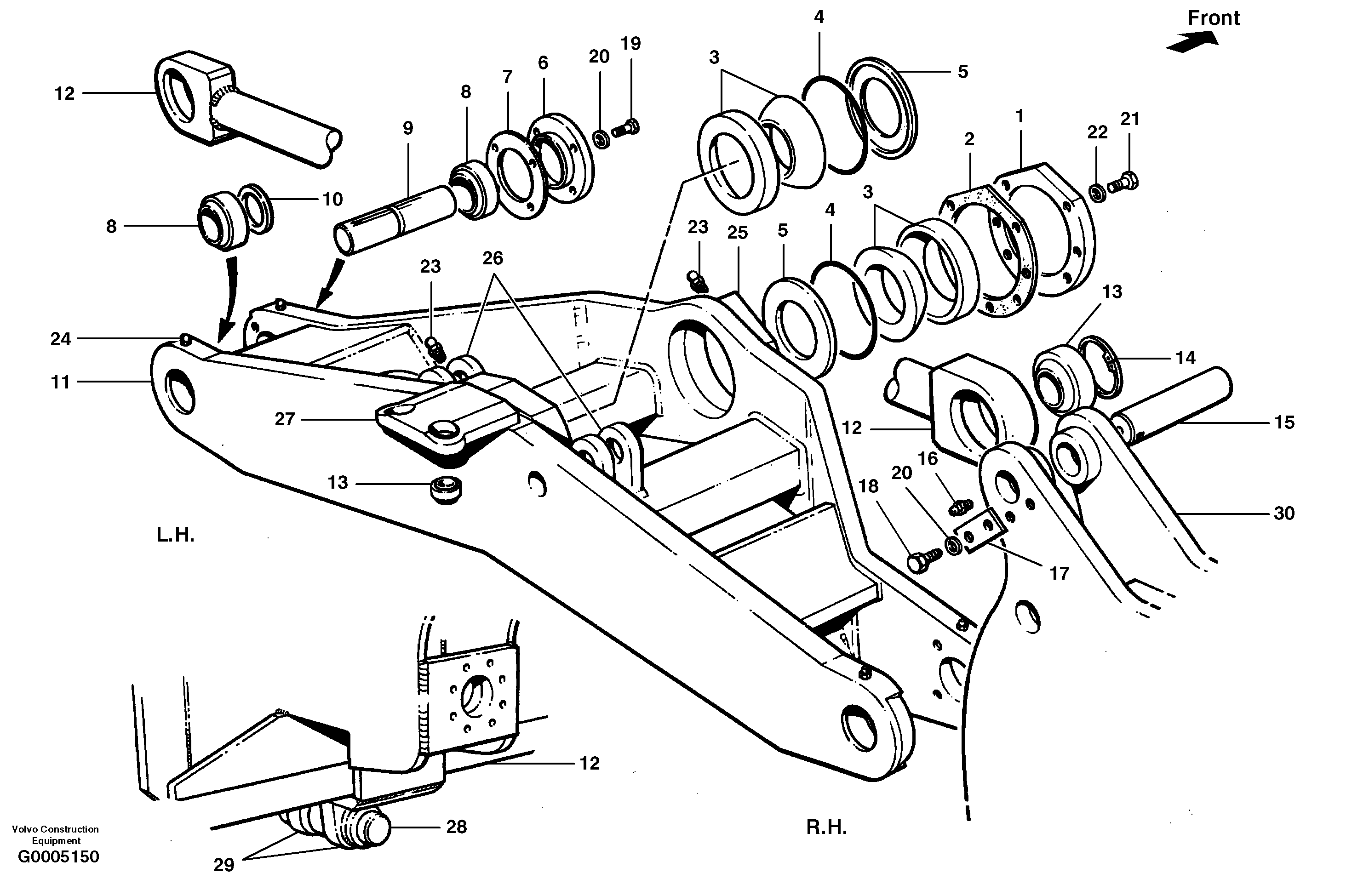 Front axle MODEL G710 - G740 — volvo parts diagram