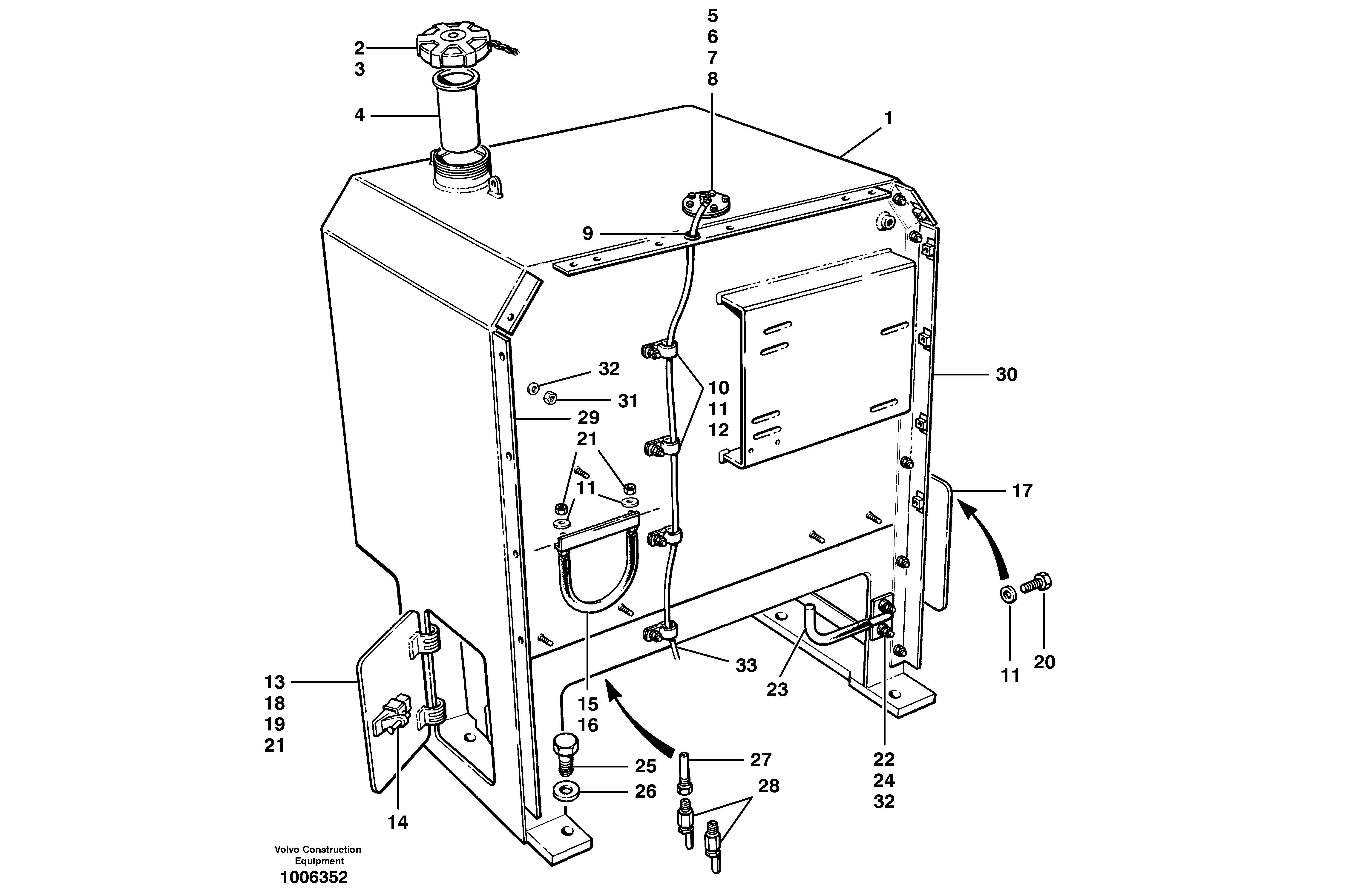 Fuel tank S/N 34082 - — volvo parts diagram