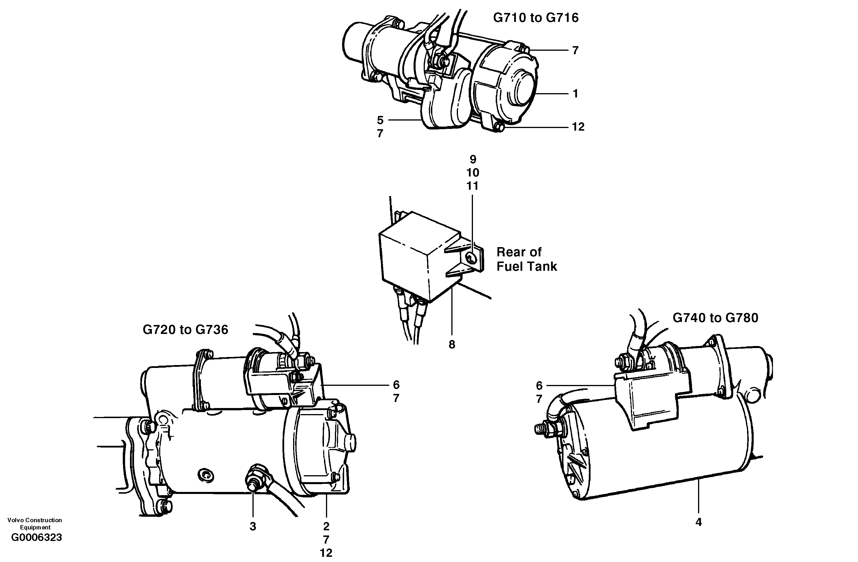 Starter motor S/N 33552 - — volvo parts diagram
