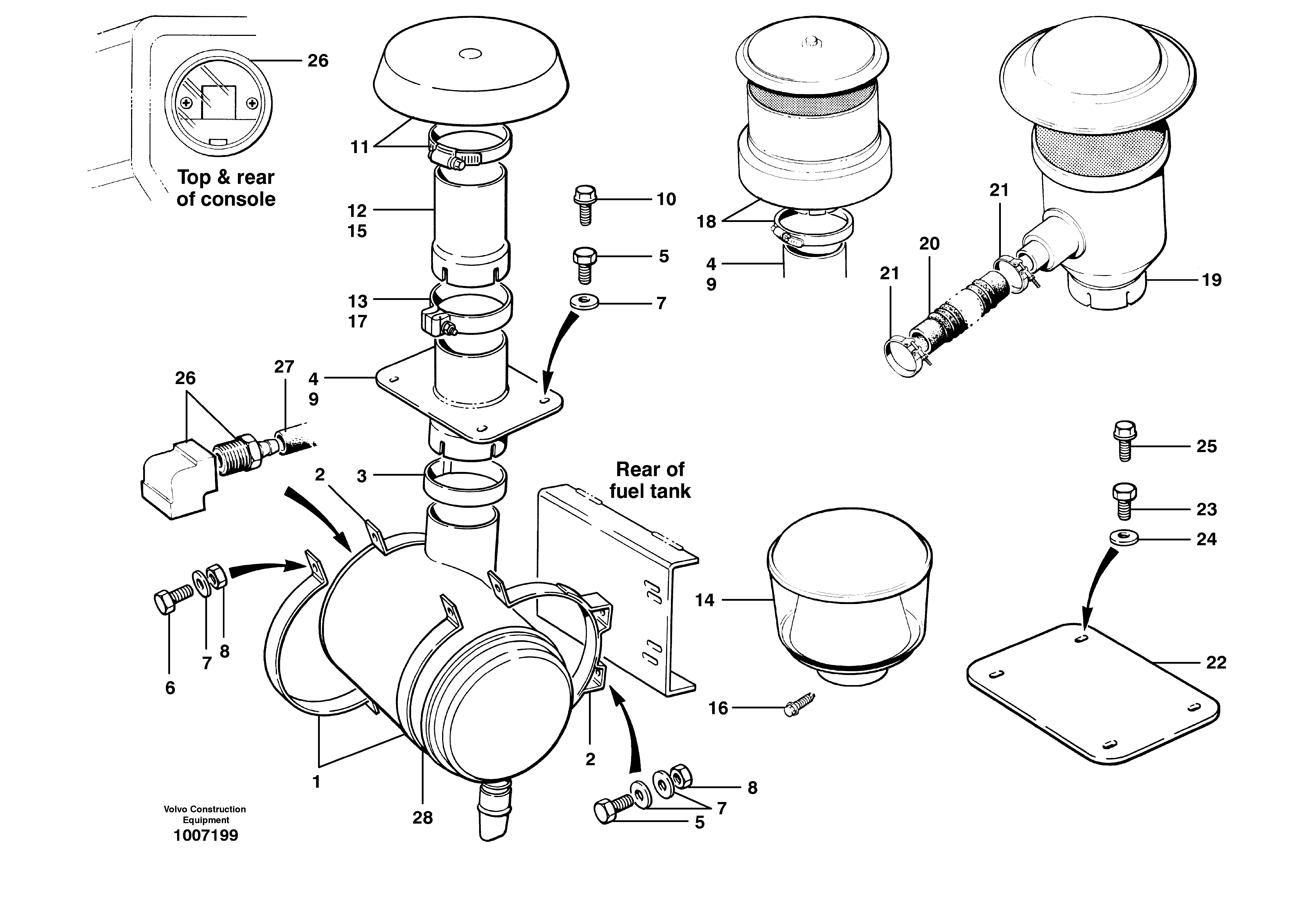 Air cleaner installation  S/N 33552 - — volvo parts diagram