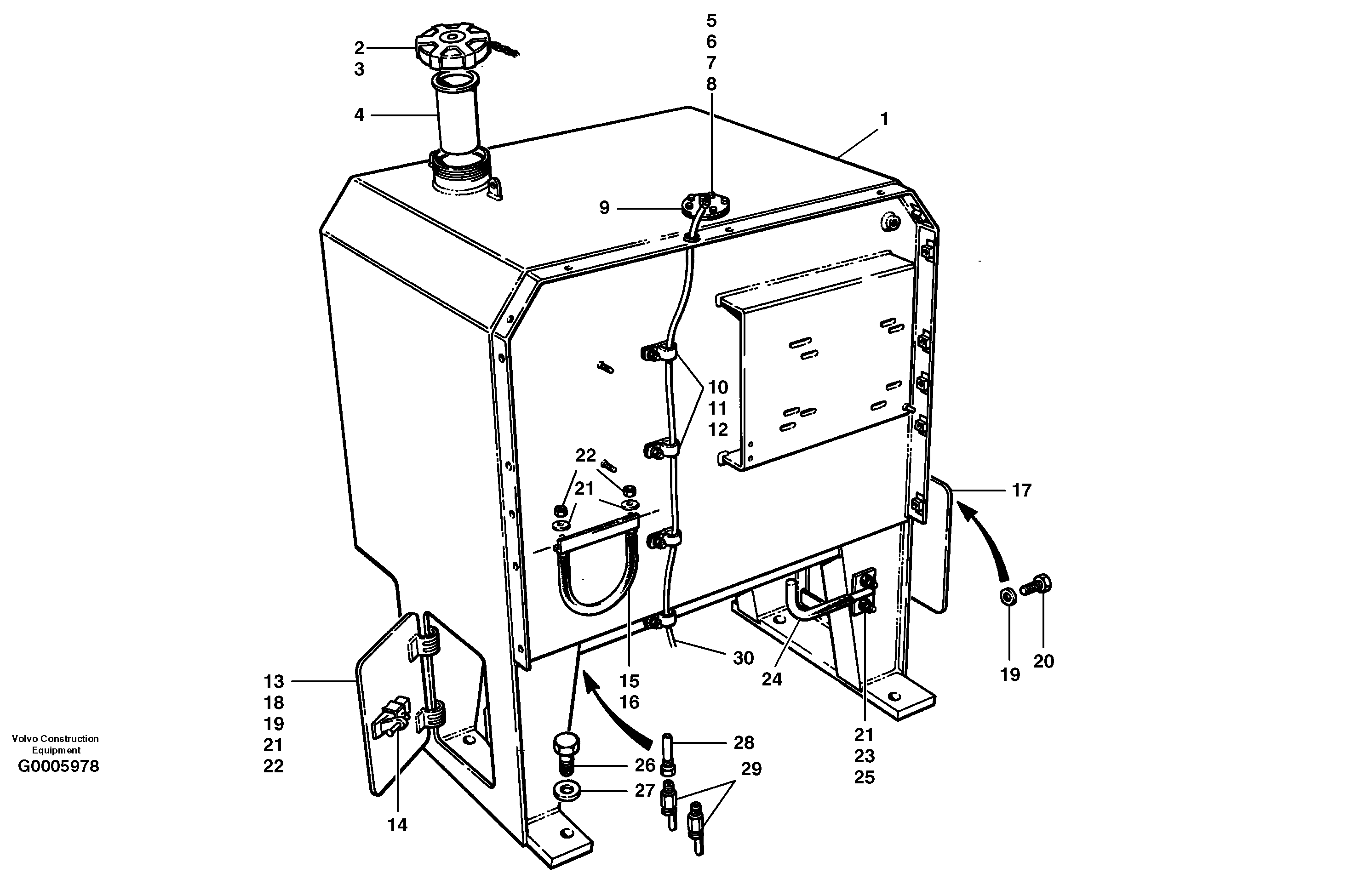 Fuel tank S/N 33000 - 34081 — volvo parts diagram