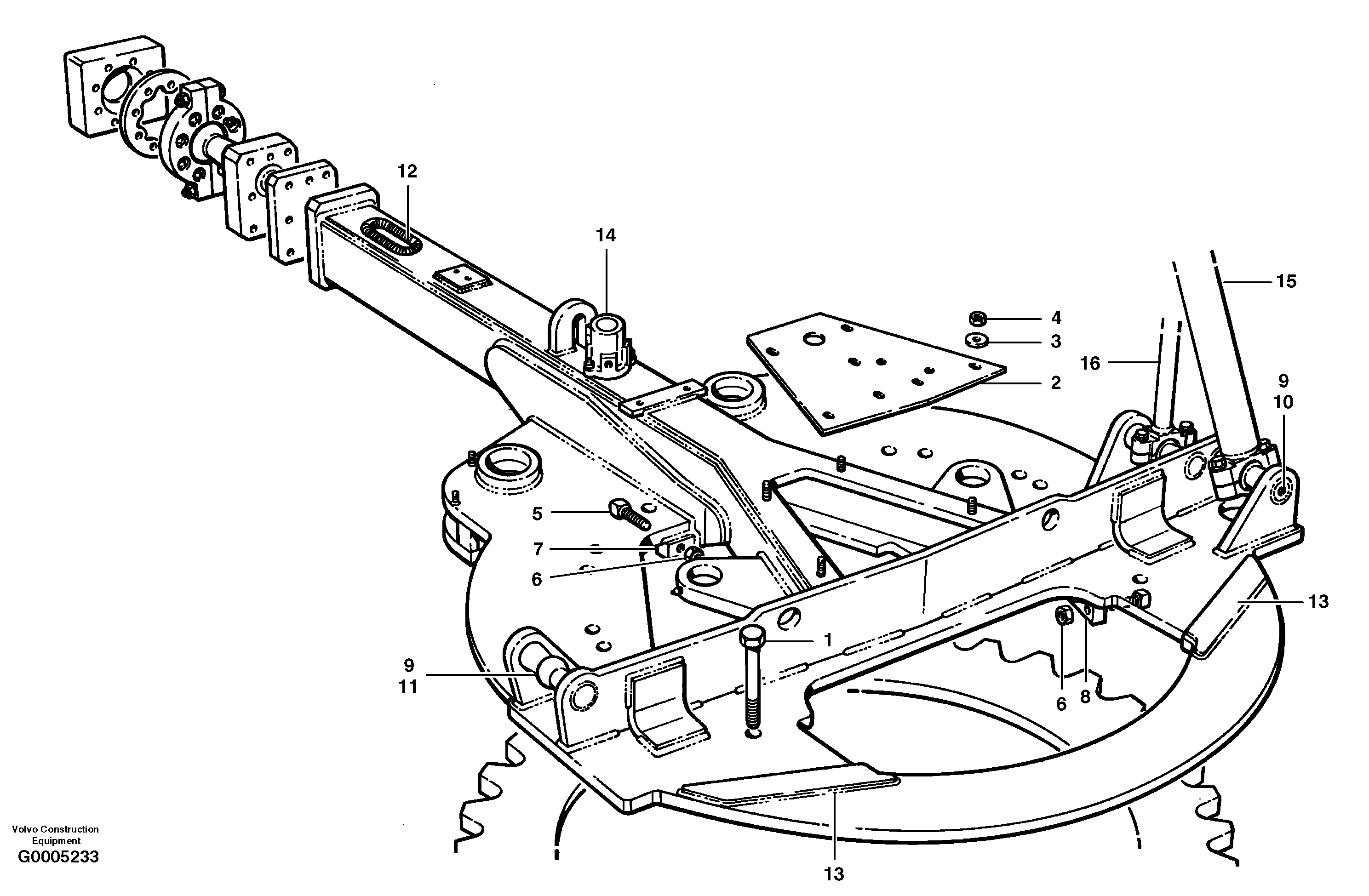 Drawbar - rear - HMBCS  MODEL G780 — volvo parts diagram