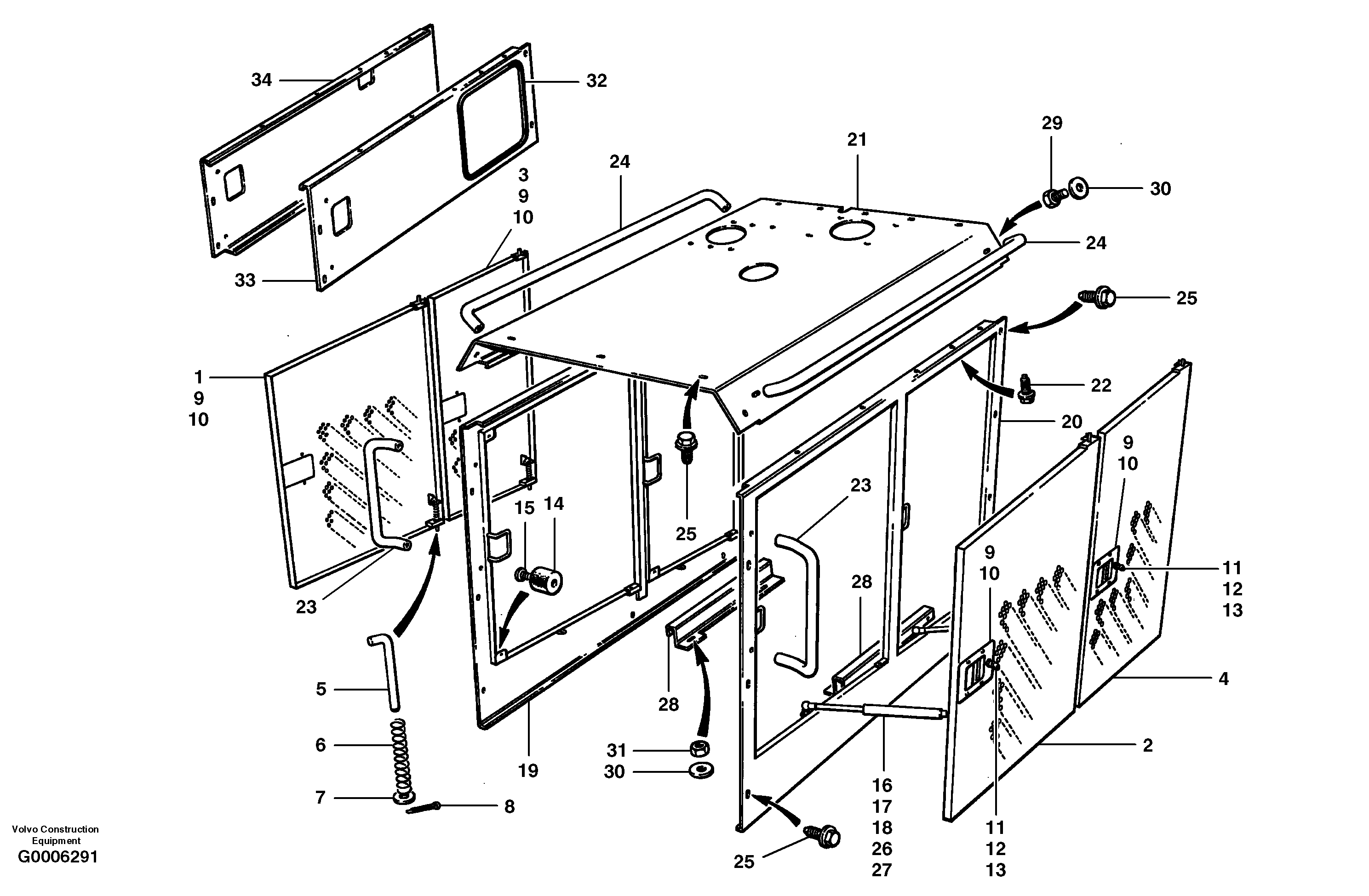 Engine cowl S/N 33552 - — volvo parts diagram