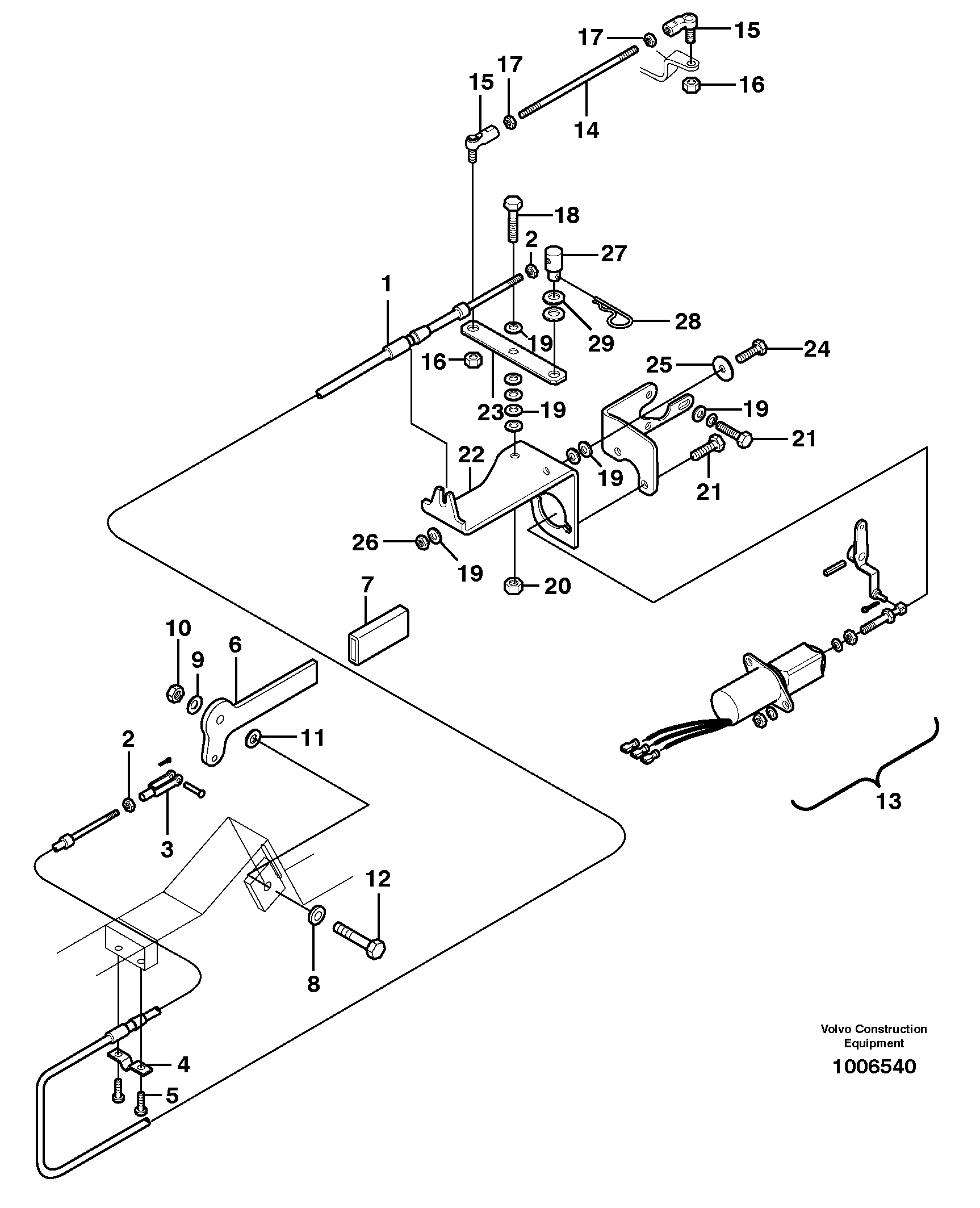Throttle control and engine shutdown — volvo parts diagram