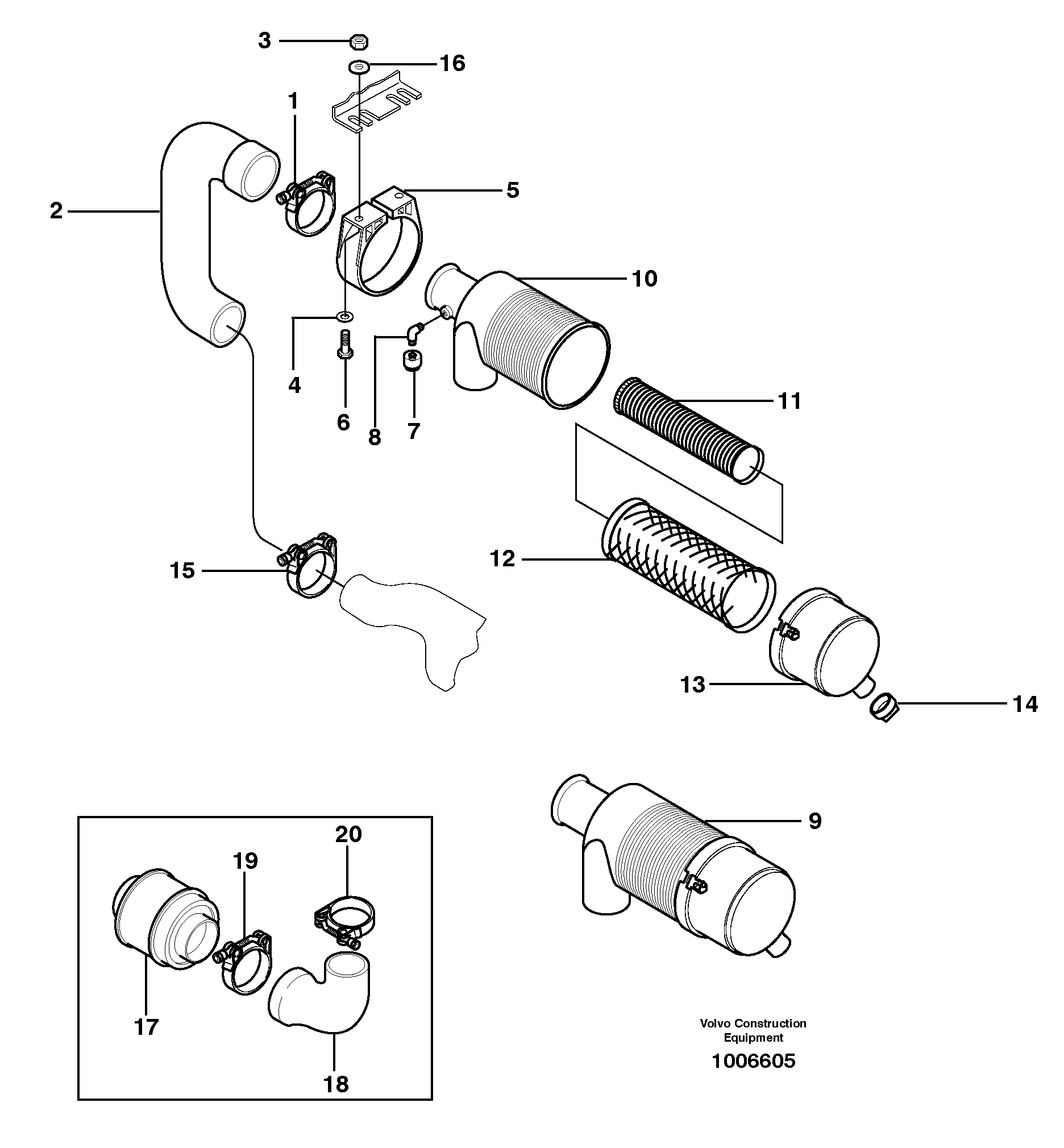 Air filter — volvo parts diagram