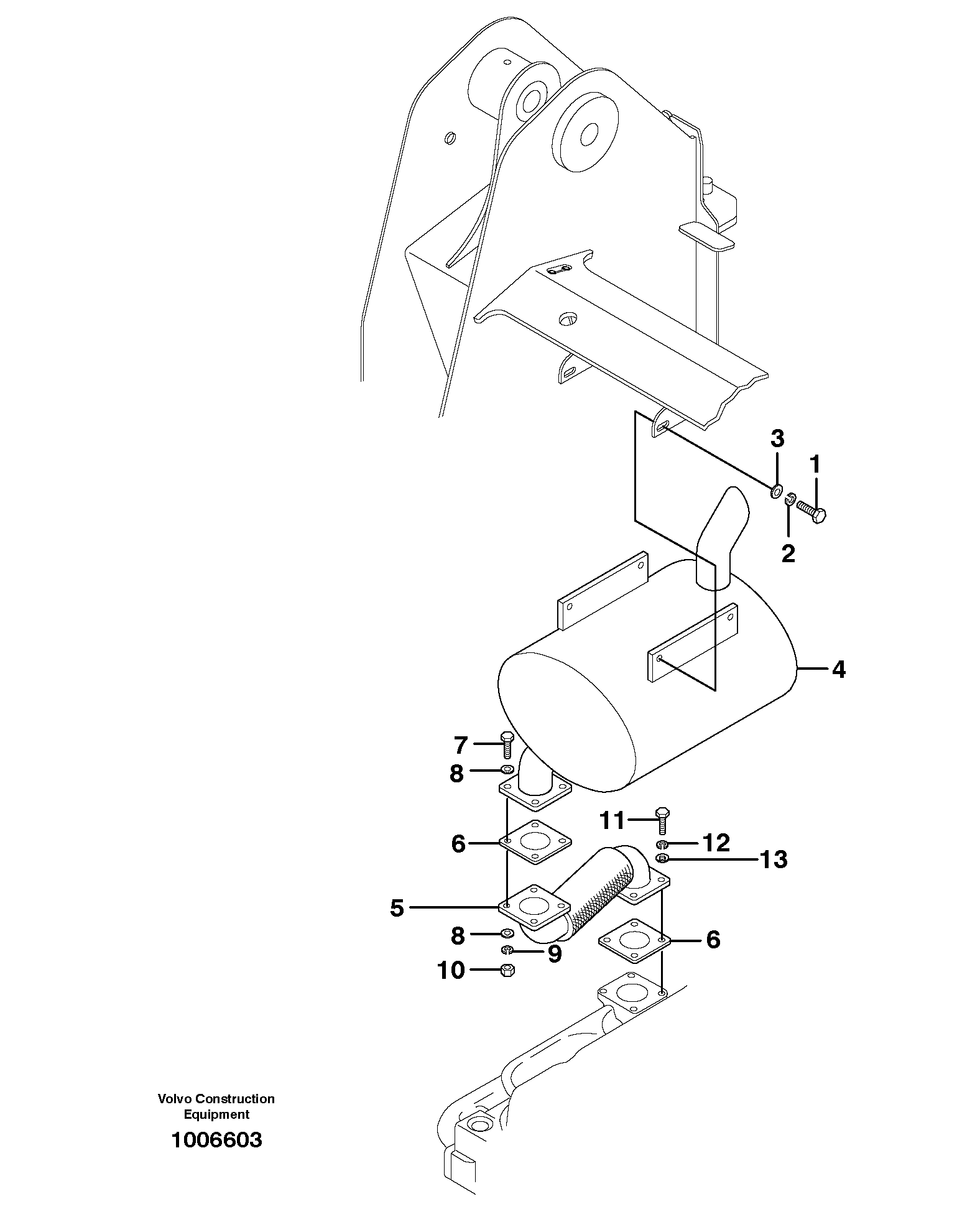 Exhaust system — volvo parts diagram