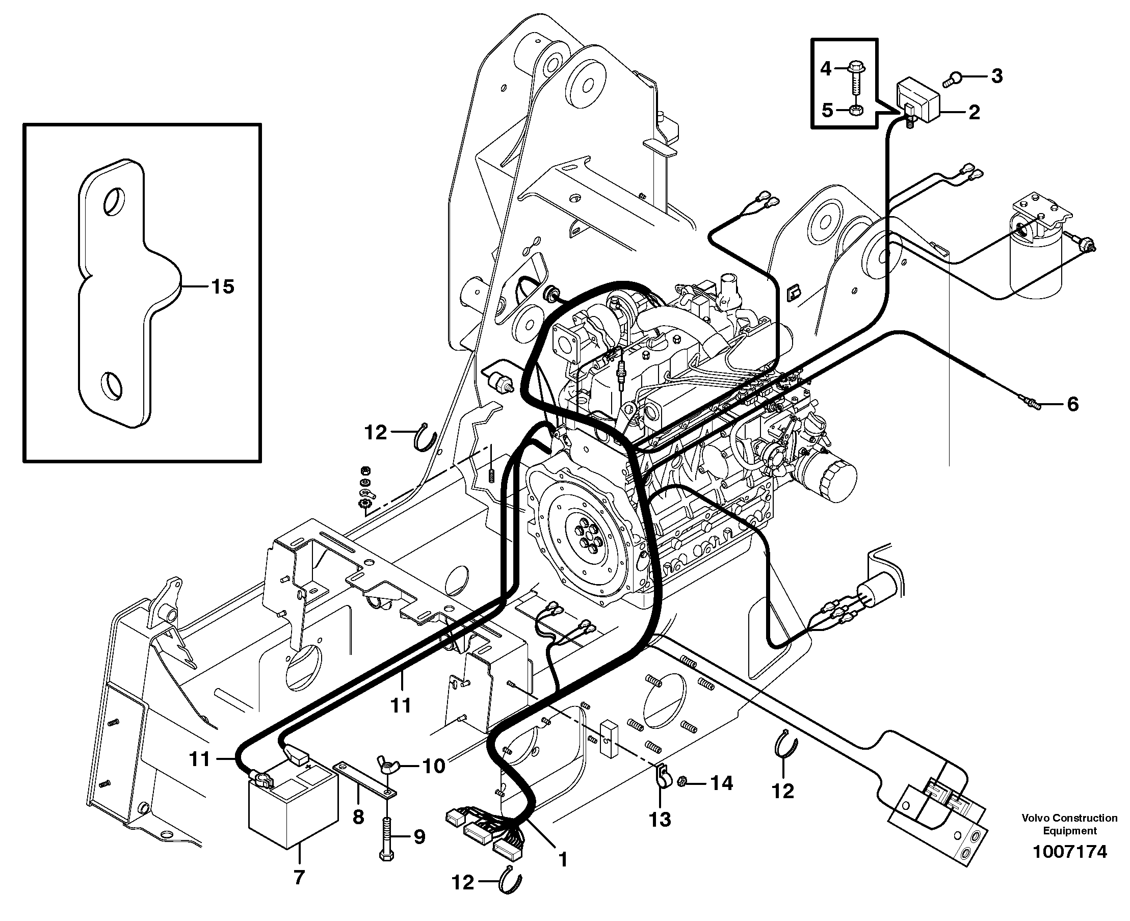 Cable harnesses, front — volvo parts diagram