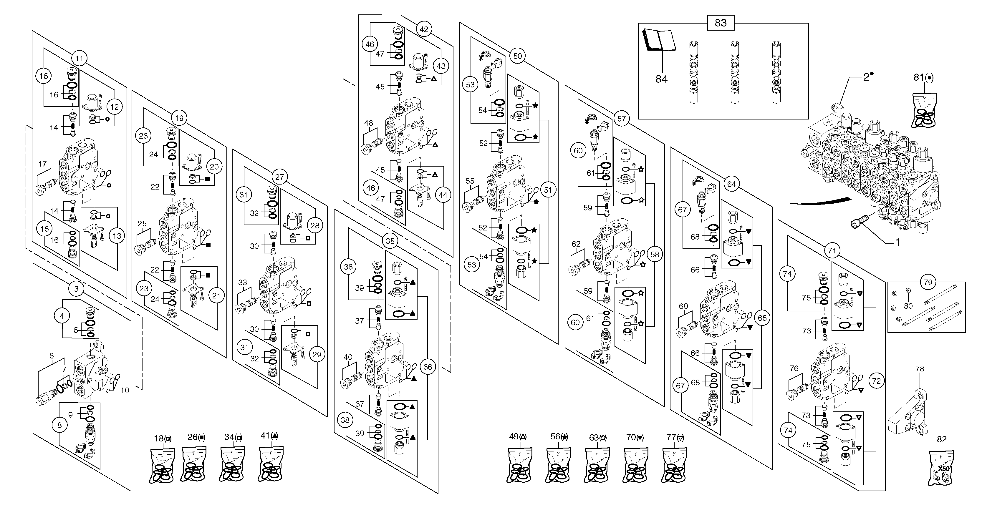 Control valve : 9 spools — volvo parts diagram