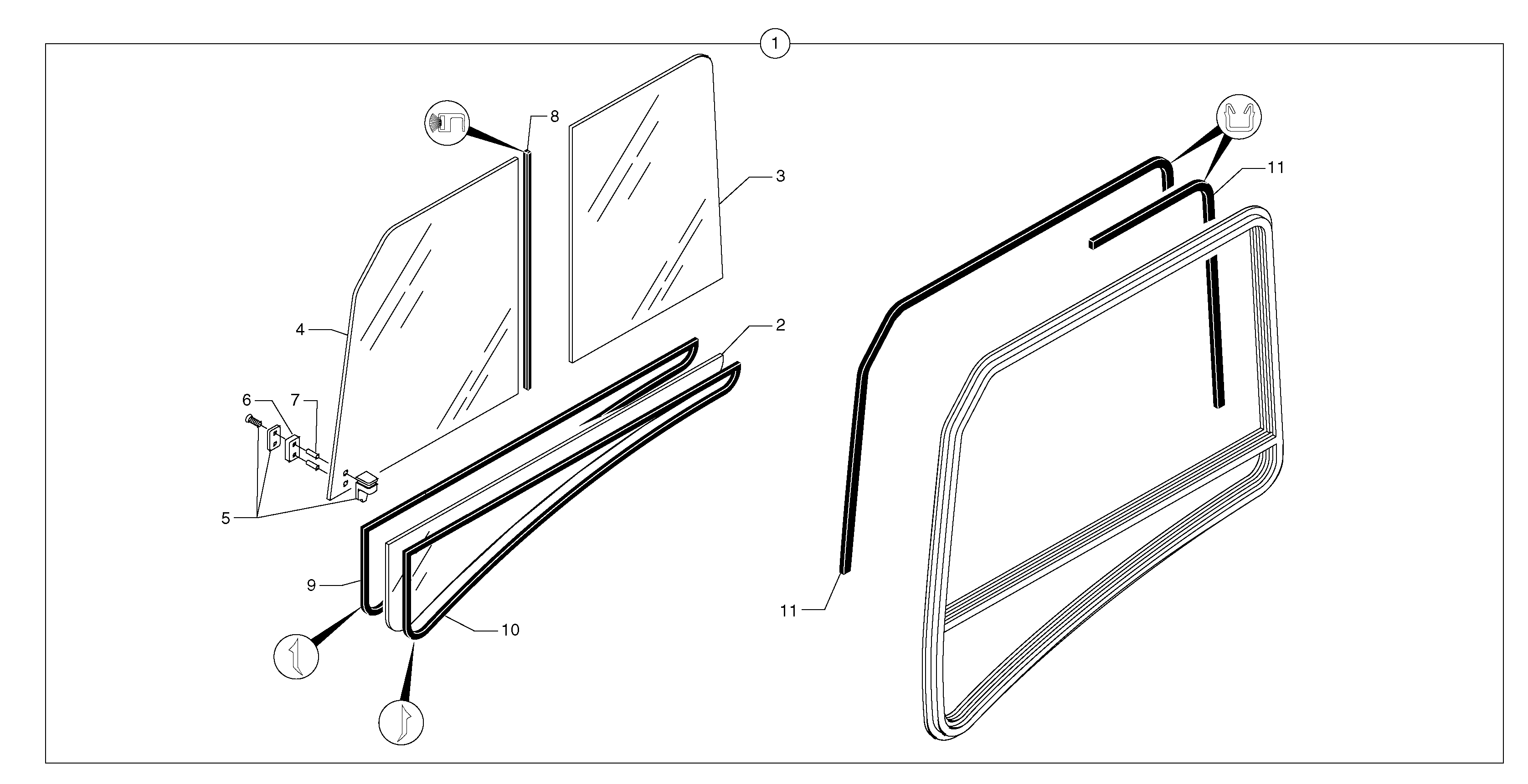 Cab : sliding window ( right ) — volvo parts diagram