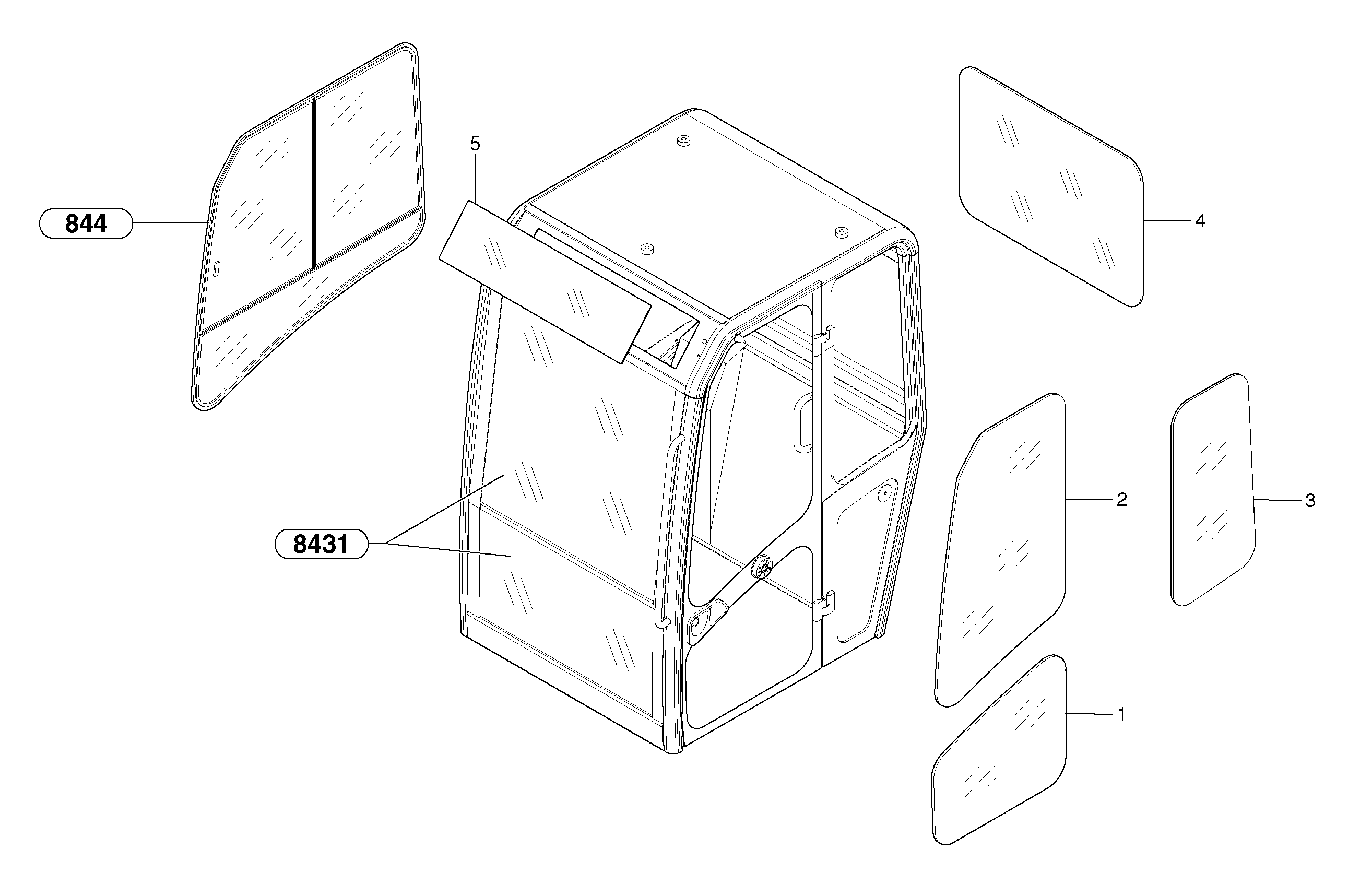 Cab : glass — volvo parts diagram