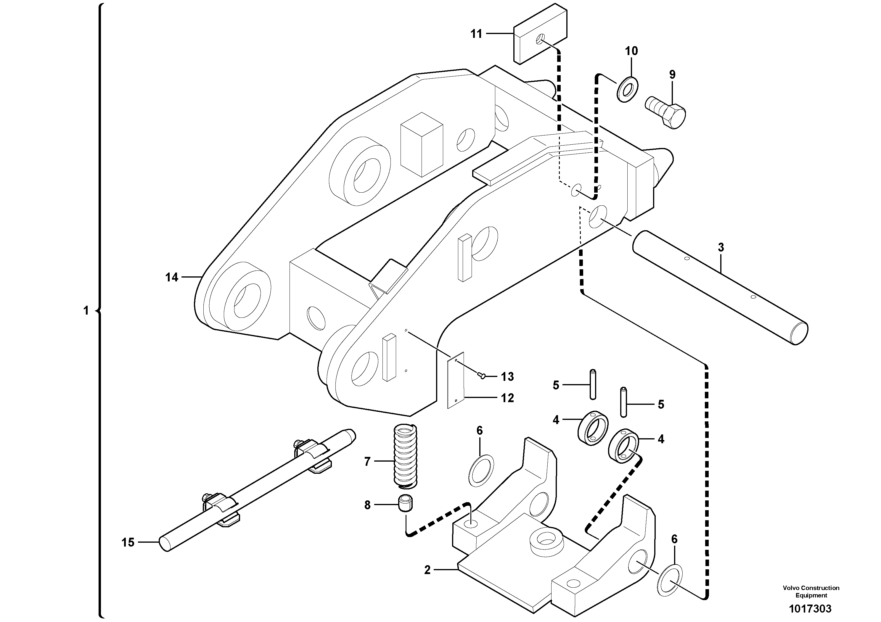 Tool holder / mechanical control — volvo parts diagram