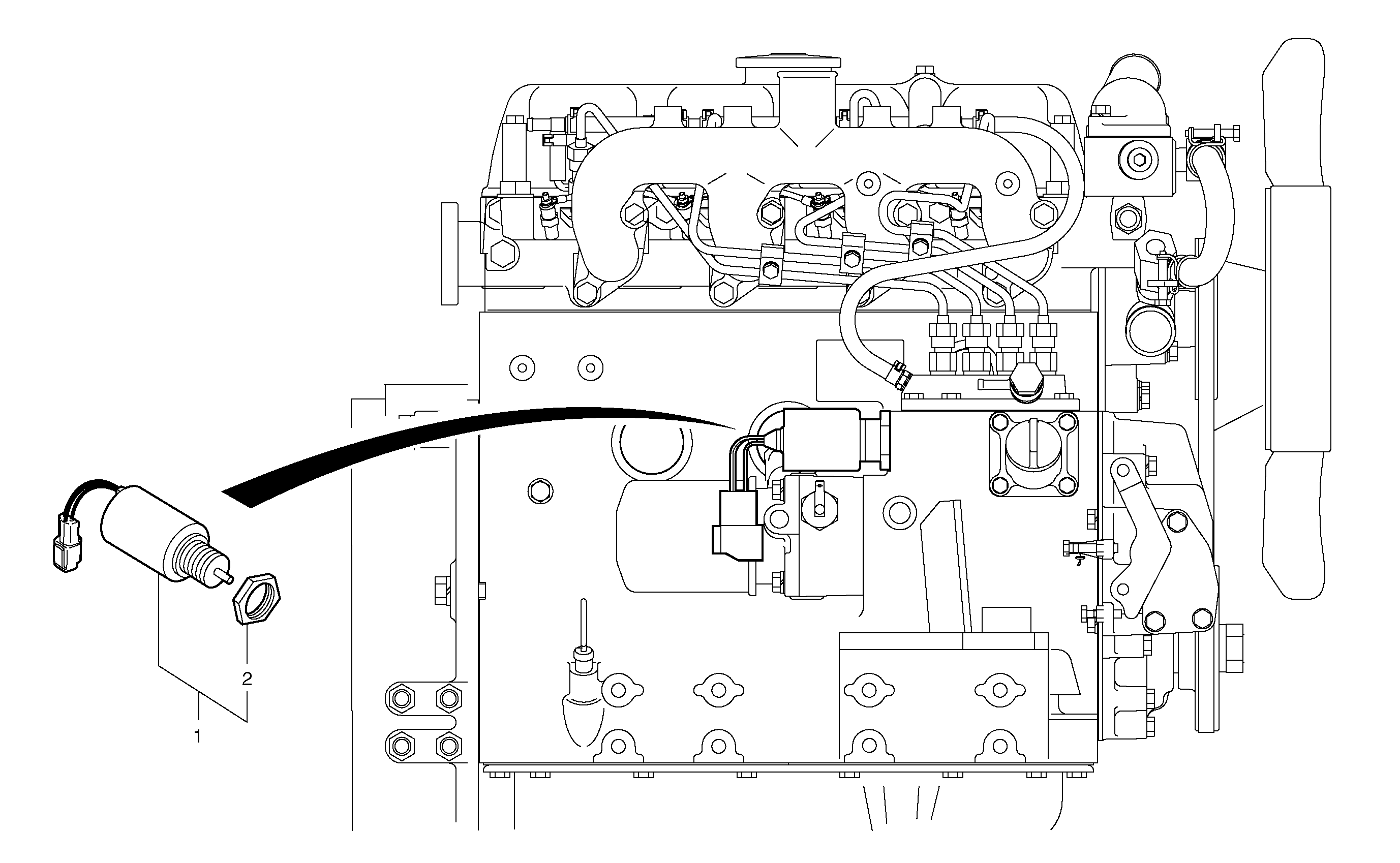 Engine stop electromagnet — volvo parts diagram