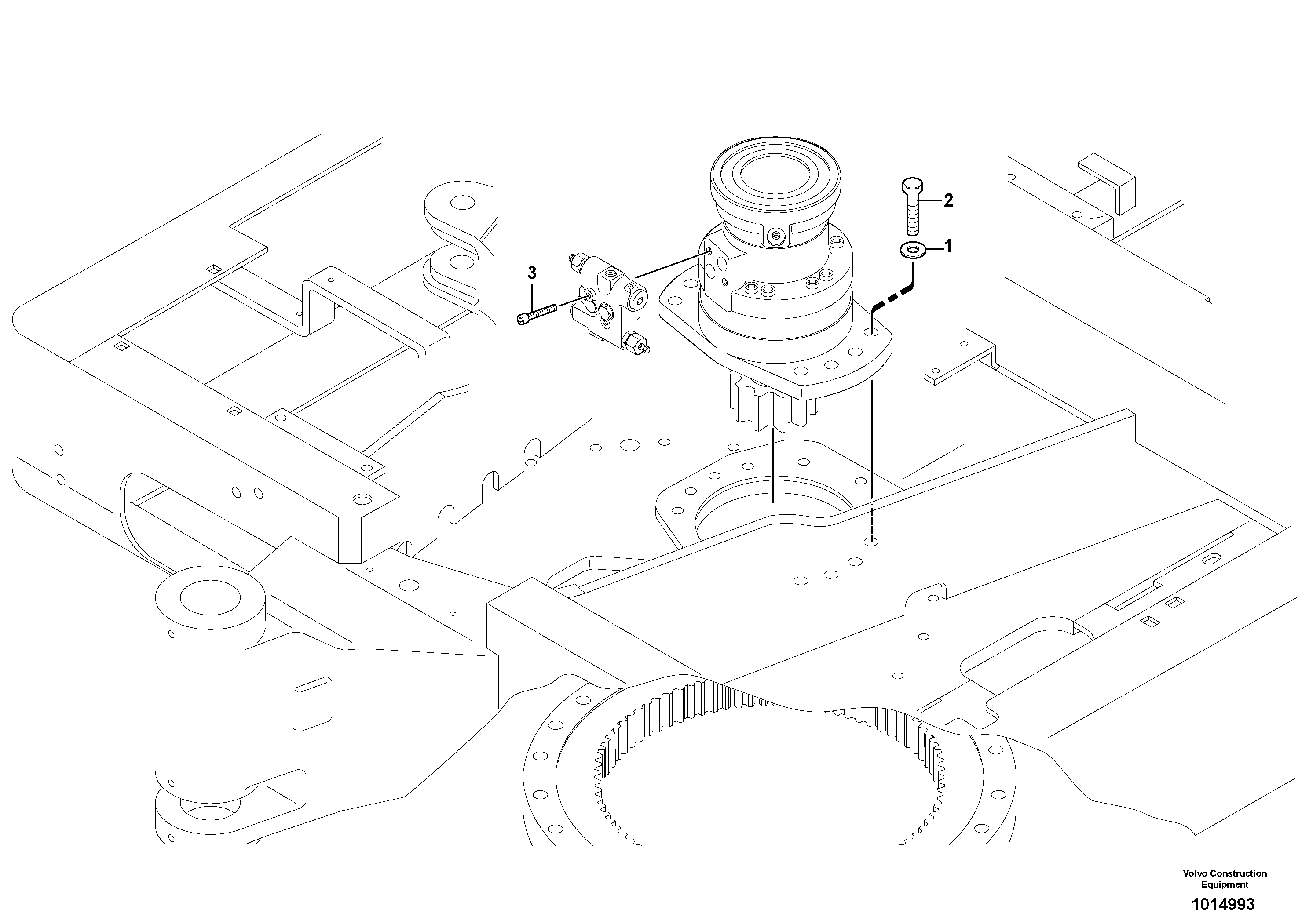 Slewing gear motor installation — volvo parts diagram