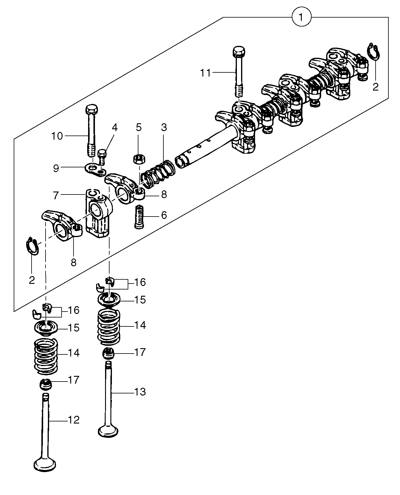 Rocker arm shaft — volvo parts diagram