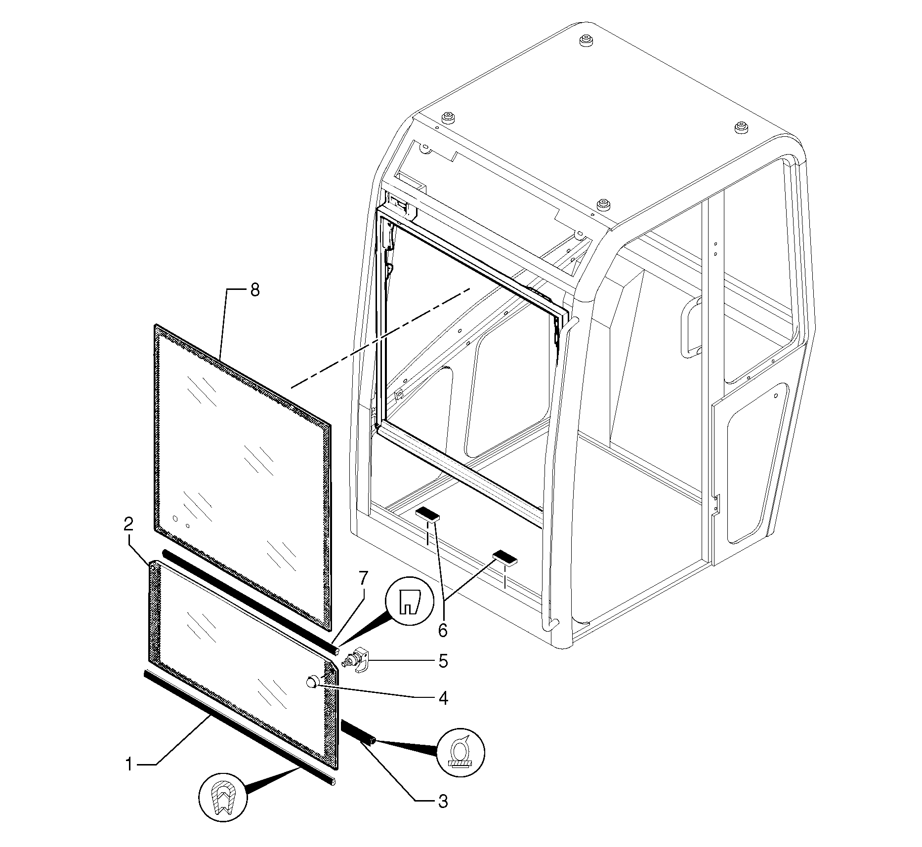 Cab : windshield — volvo parts diagram