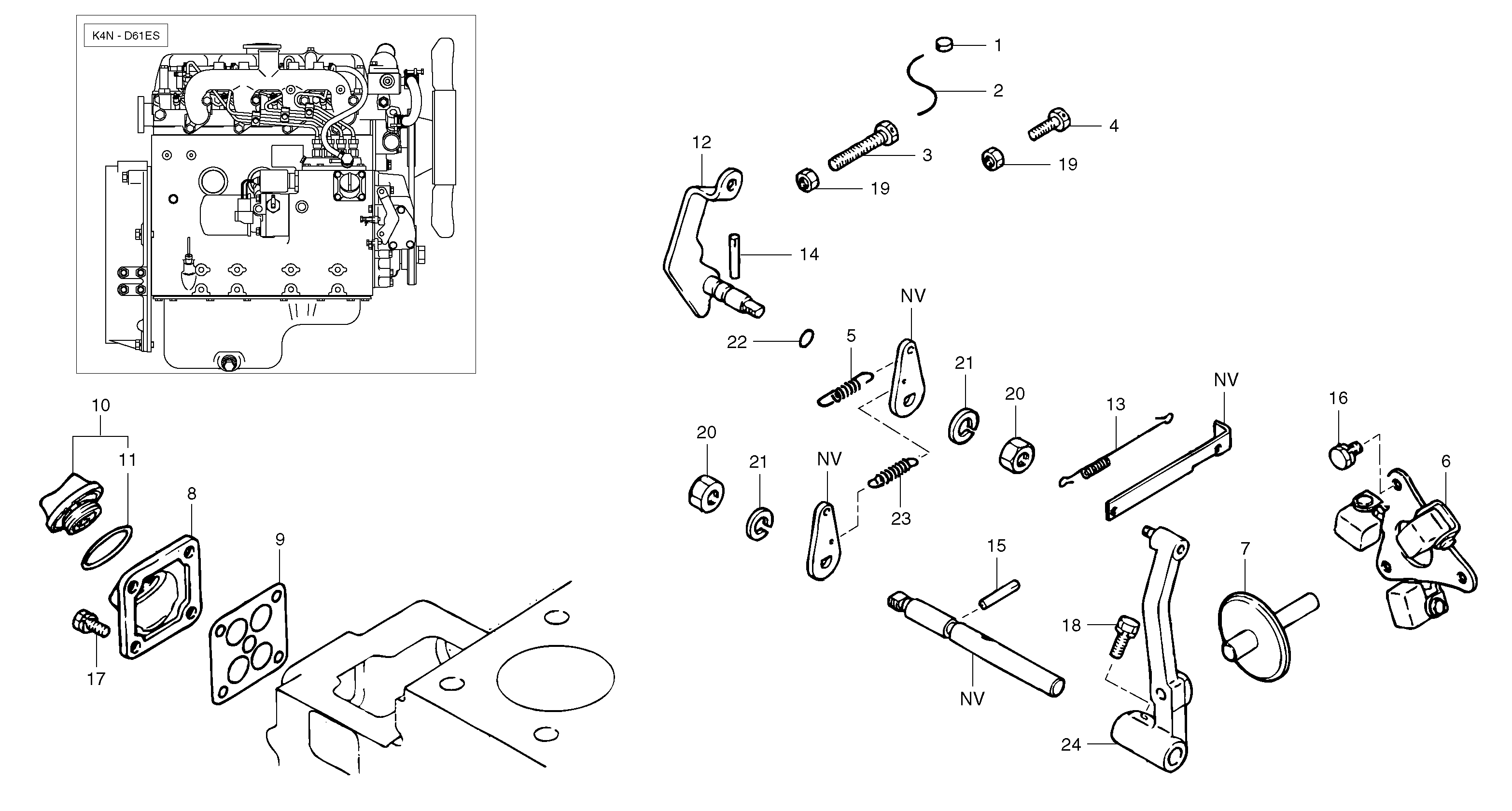 Engine injection pump control  K4N-D61ES — volvo parts diagram