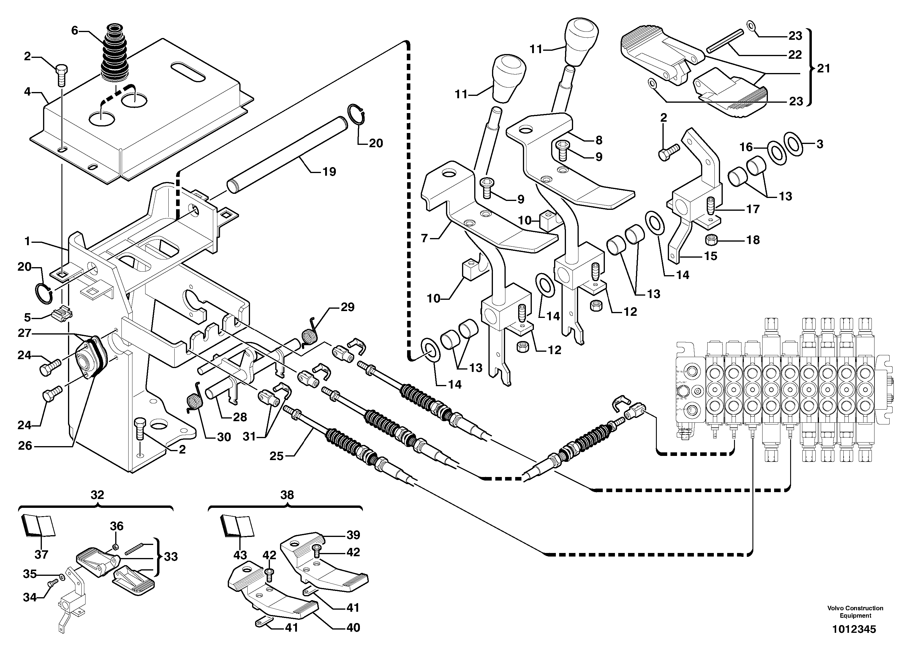 Control levers : steel pedal — volvo parts diagram