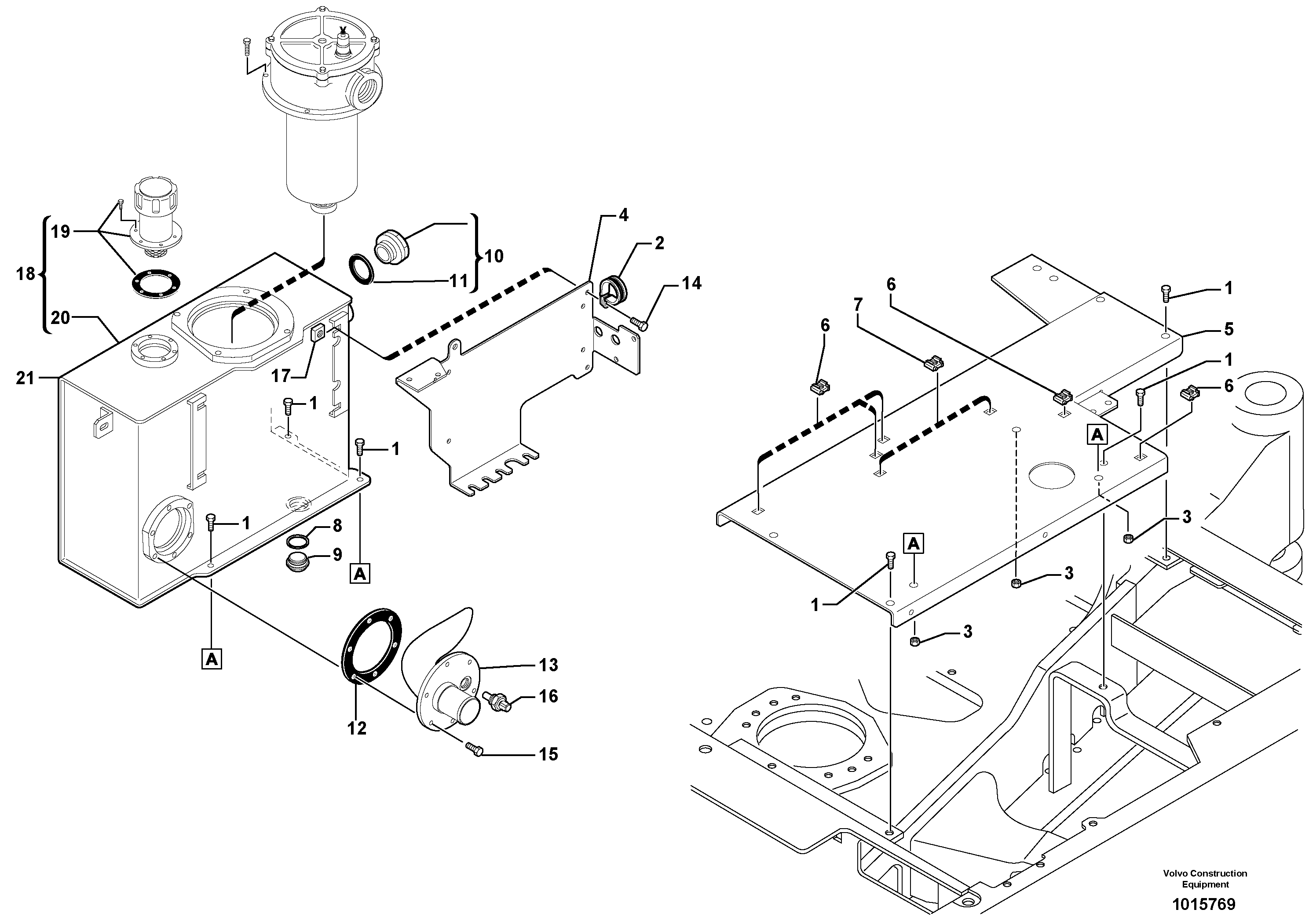 Hydraulic tank — volvo parts diagram