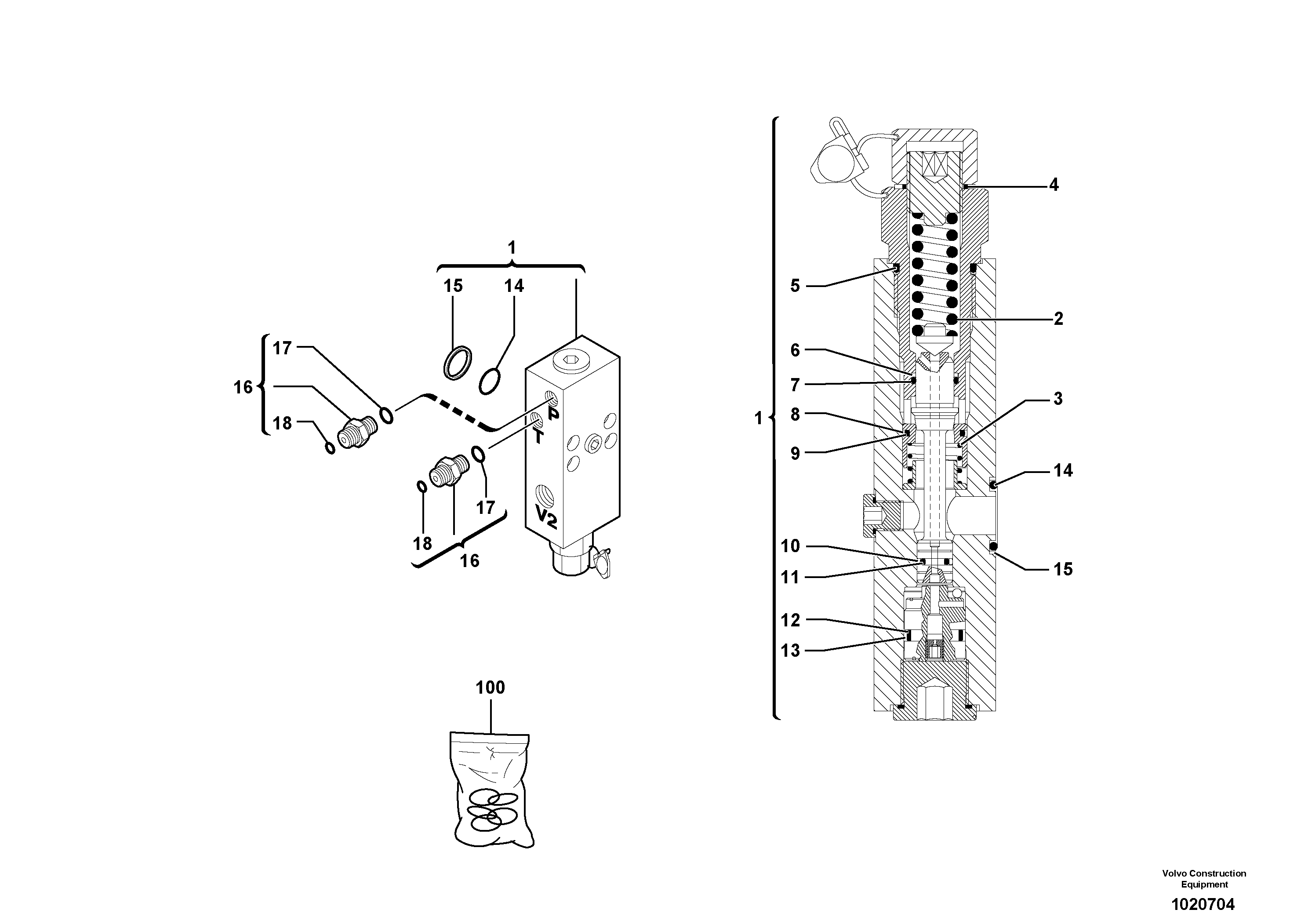 Safety valve ( boom cylinder ) — volvo parts diagram