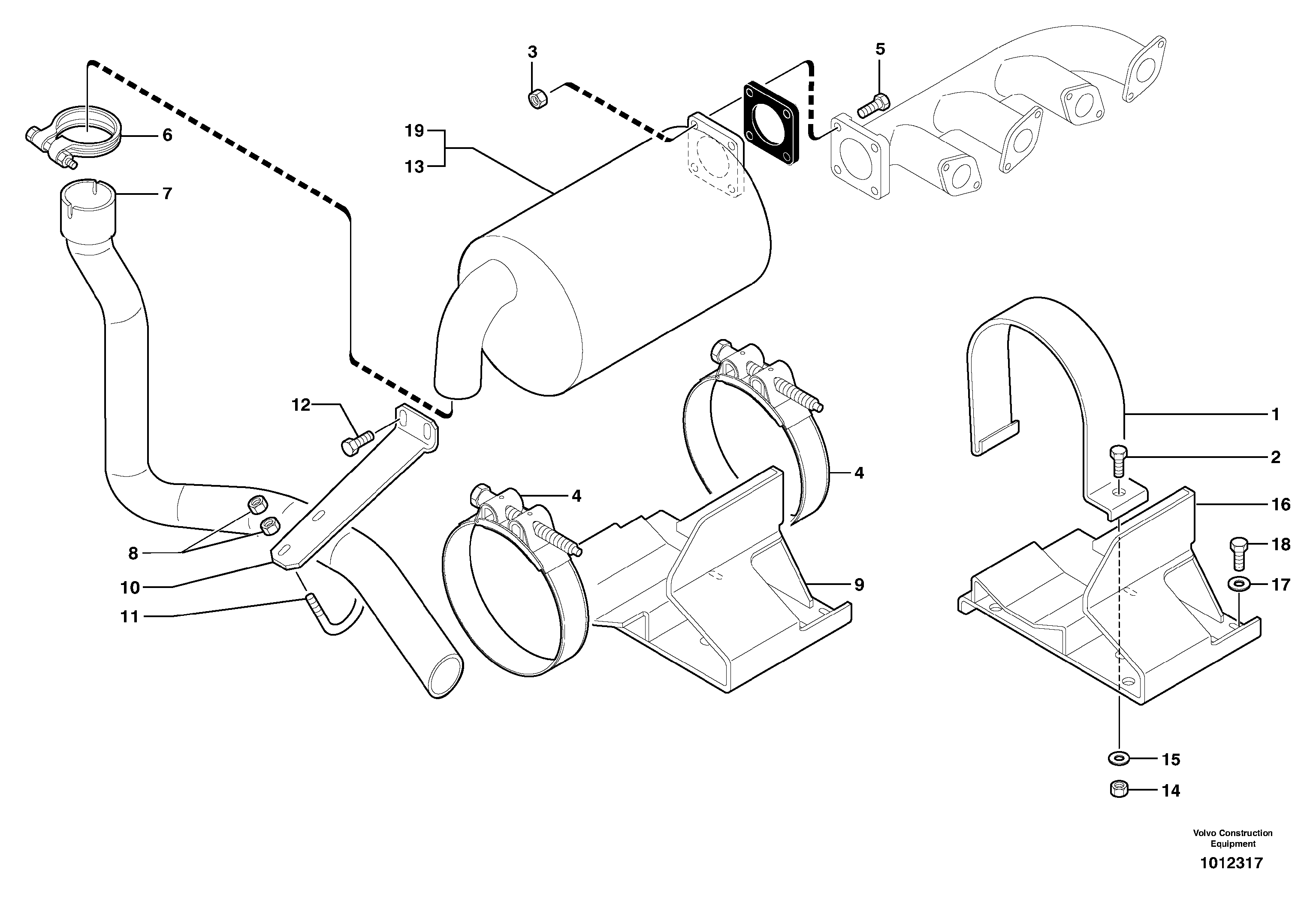 Muffler — volvo parts diagram