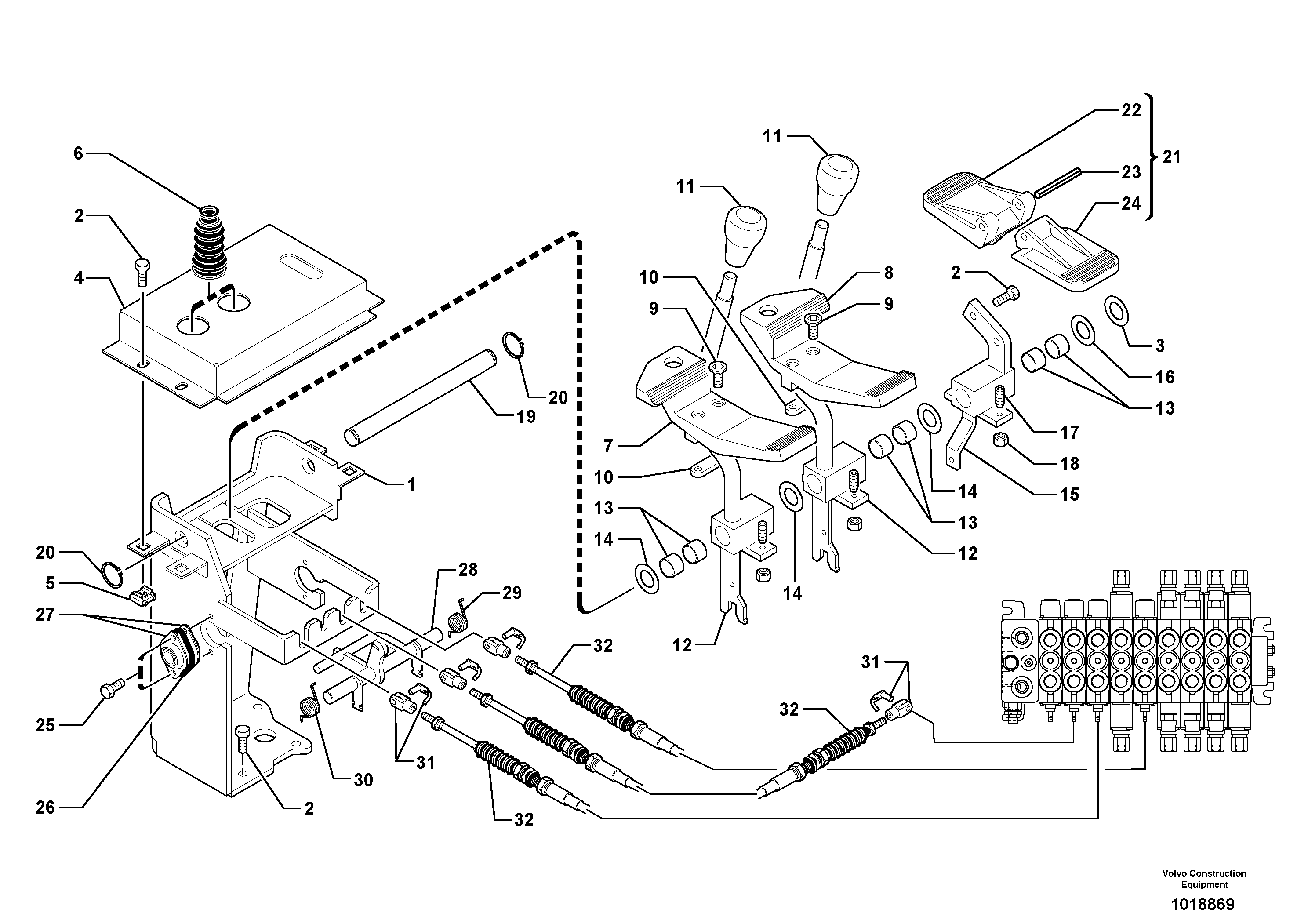 Control levers : plastic pedal — volvo parts diagram