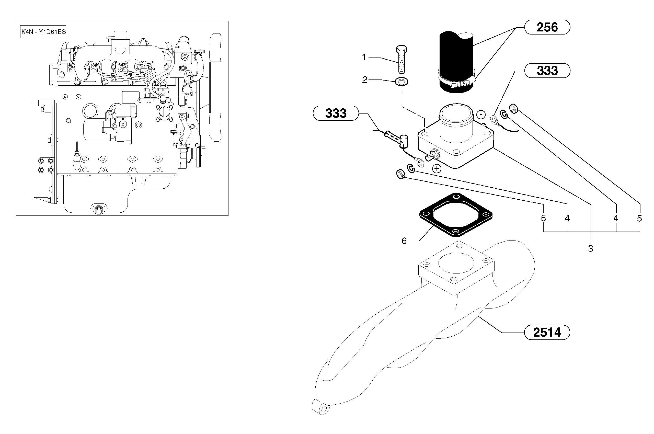 Pre-heater  K4N-Y1D61ES / K4N-Z2D61ES — volvo parts diagram
