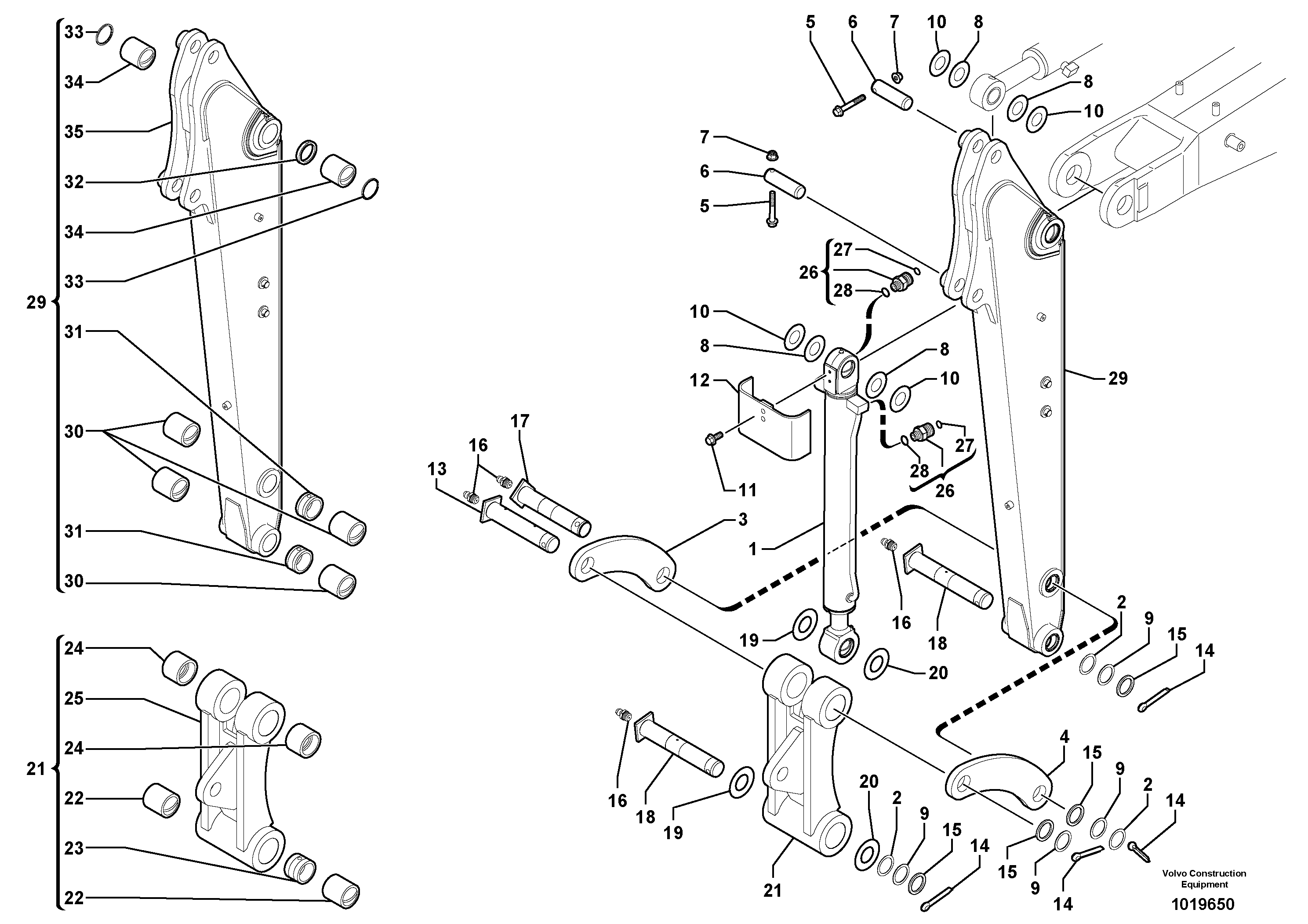 Dipper arm — volvo parts diagram