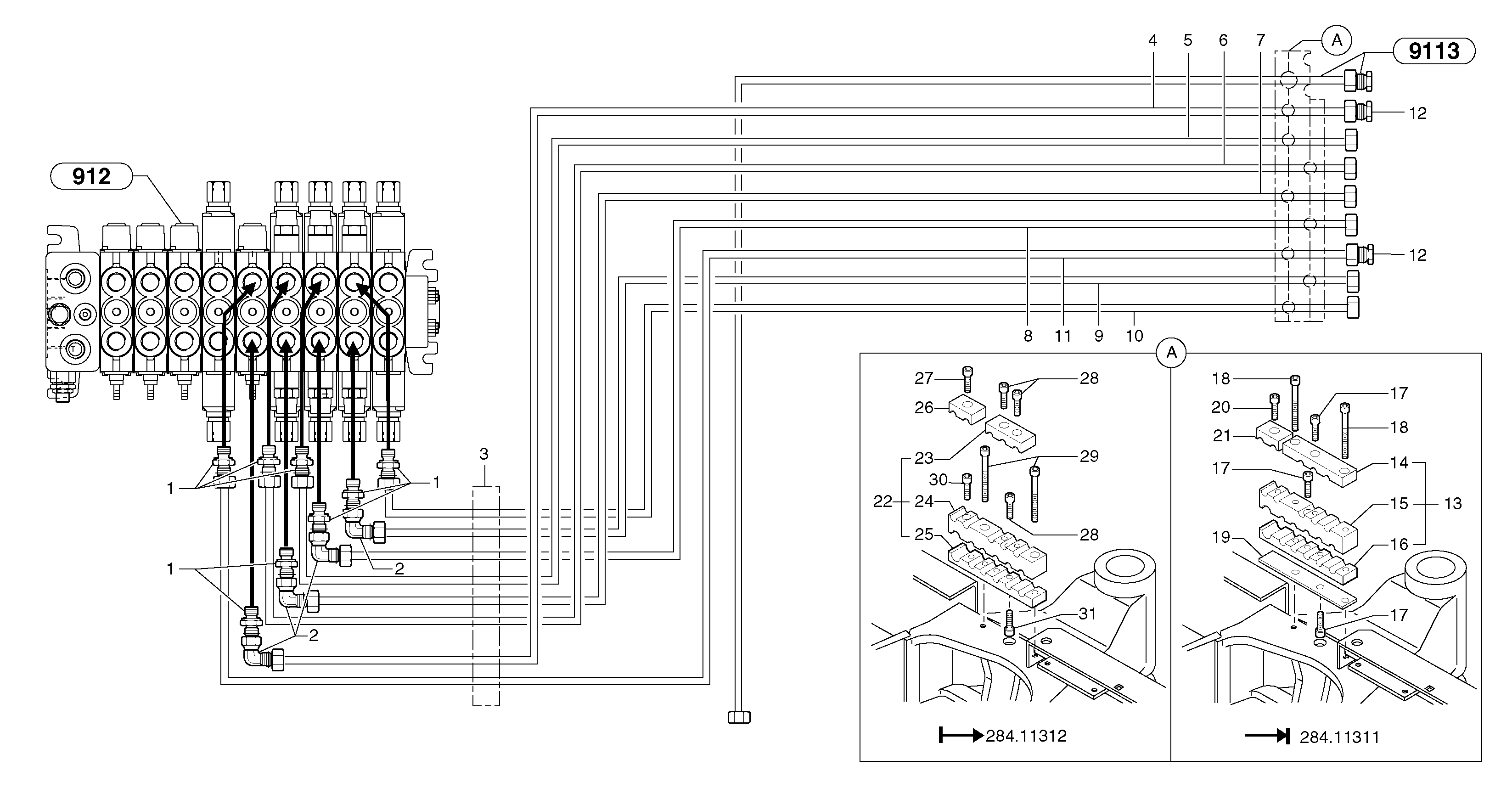 Hydraulic circuit ( platform ) — volvo parts diagram