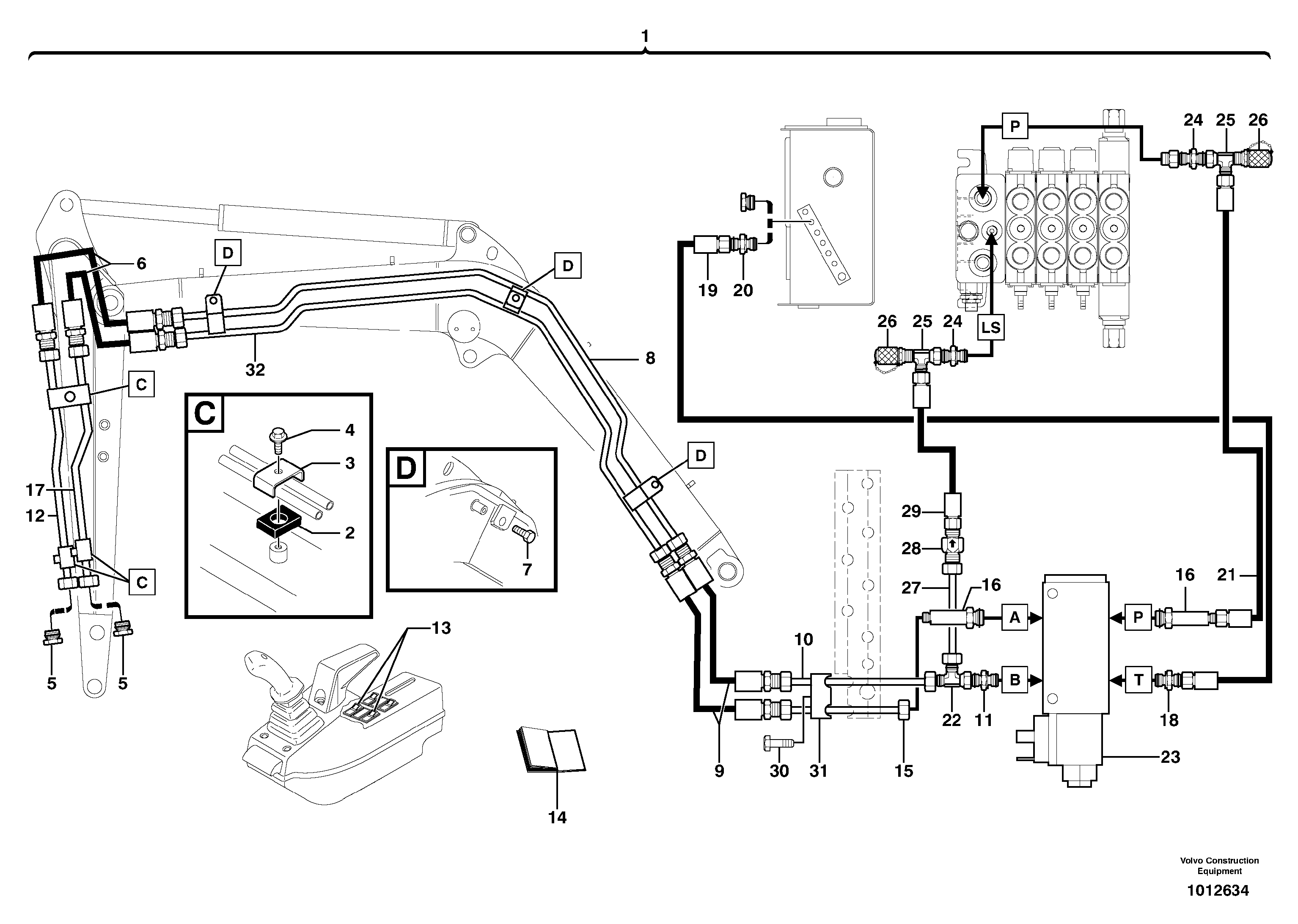 Hyd. circuit (quickfit/double-acting) — volvo parts diagram