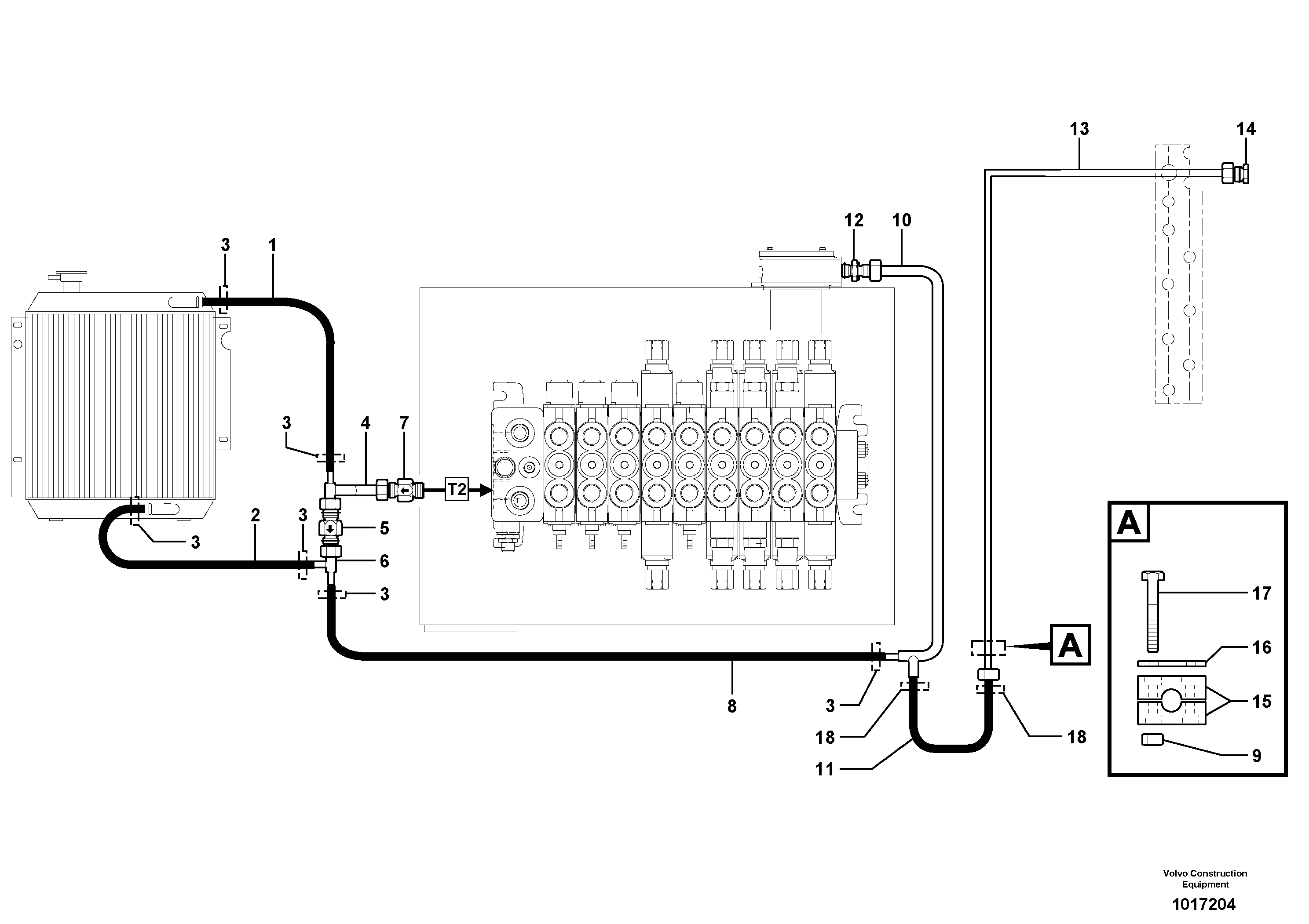 Hydr. circuit. ( Oil cooler ) — volvo parts diagram