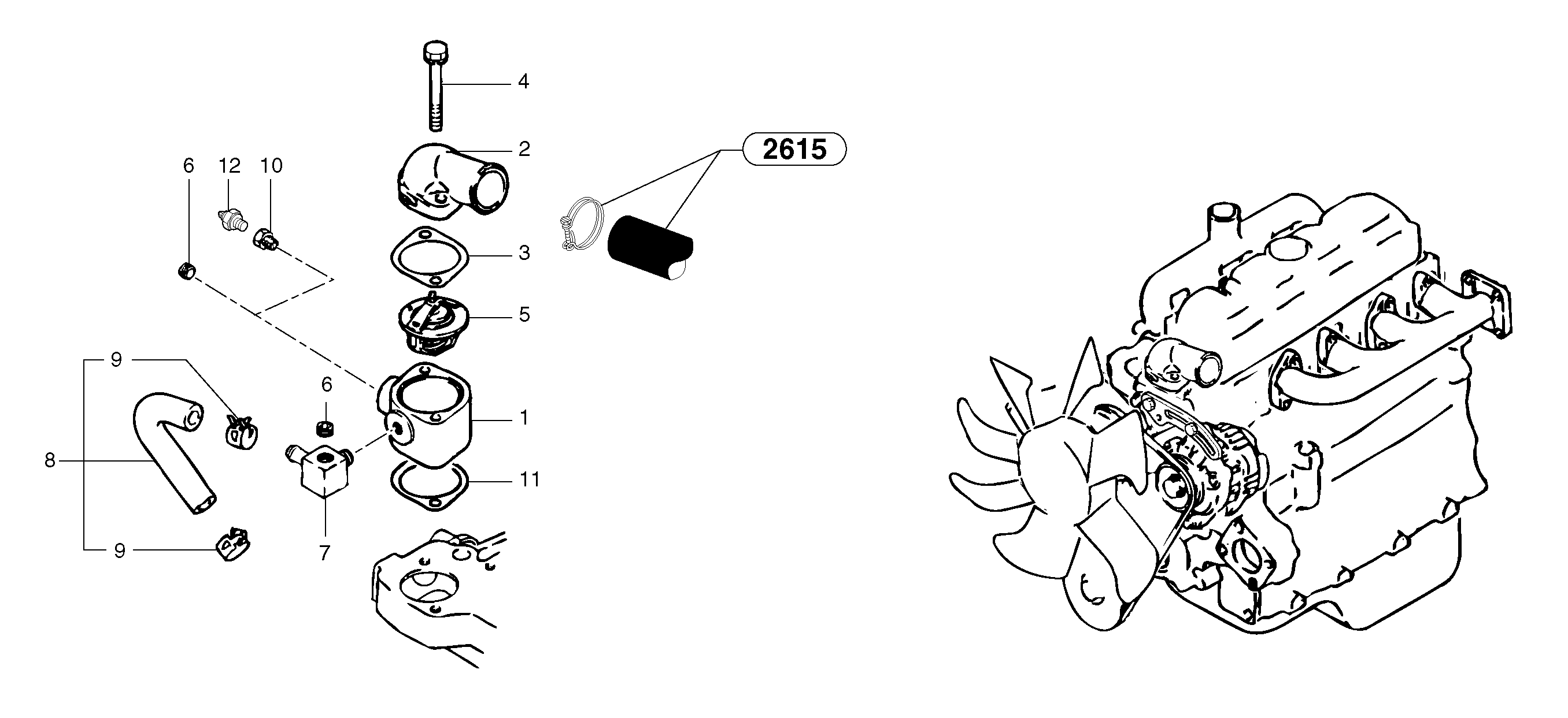 Thermostat — volvo parts diagram