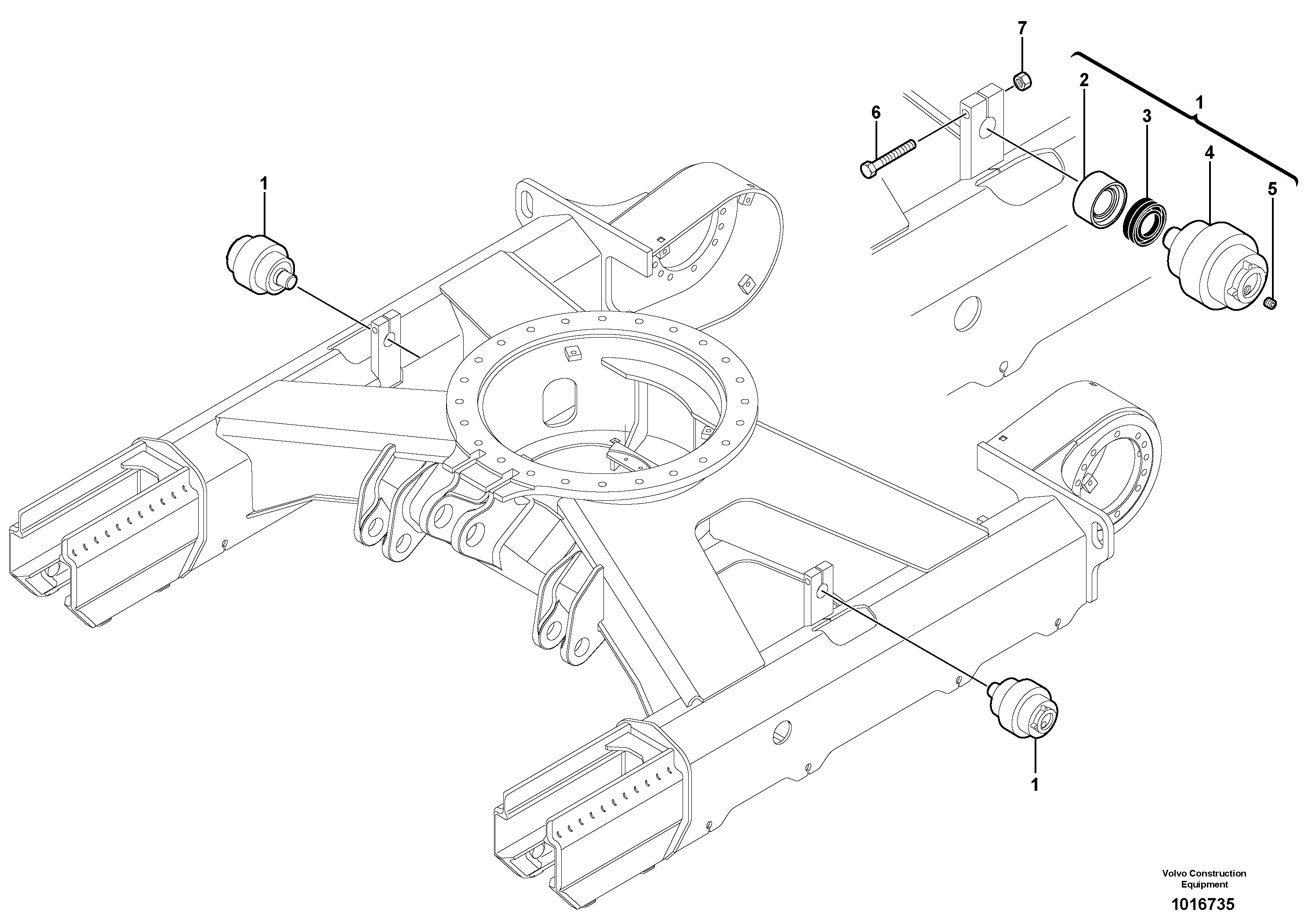 Upper roller ( steel and rubber tracks ) — volvo parts diagram