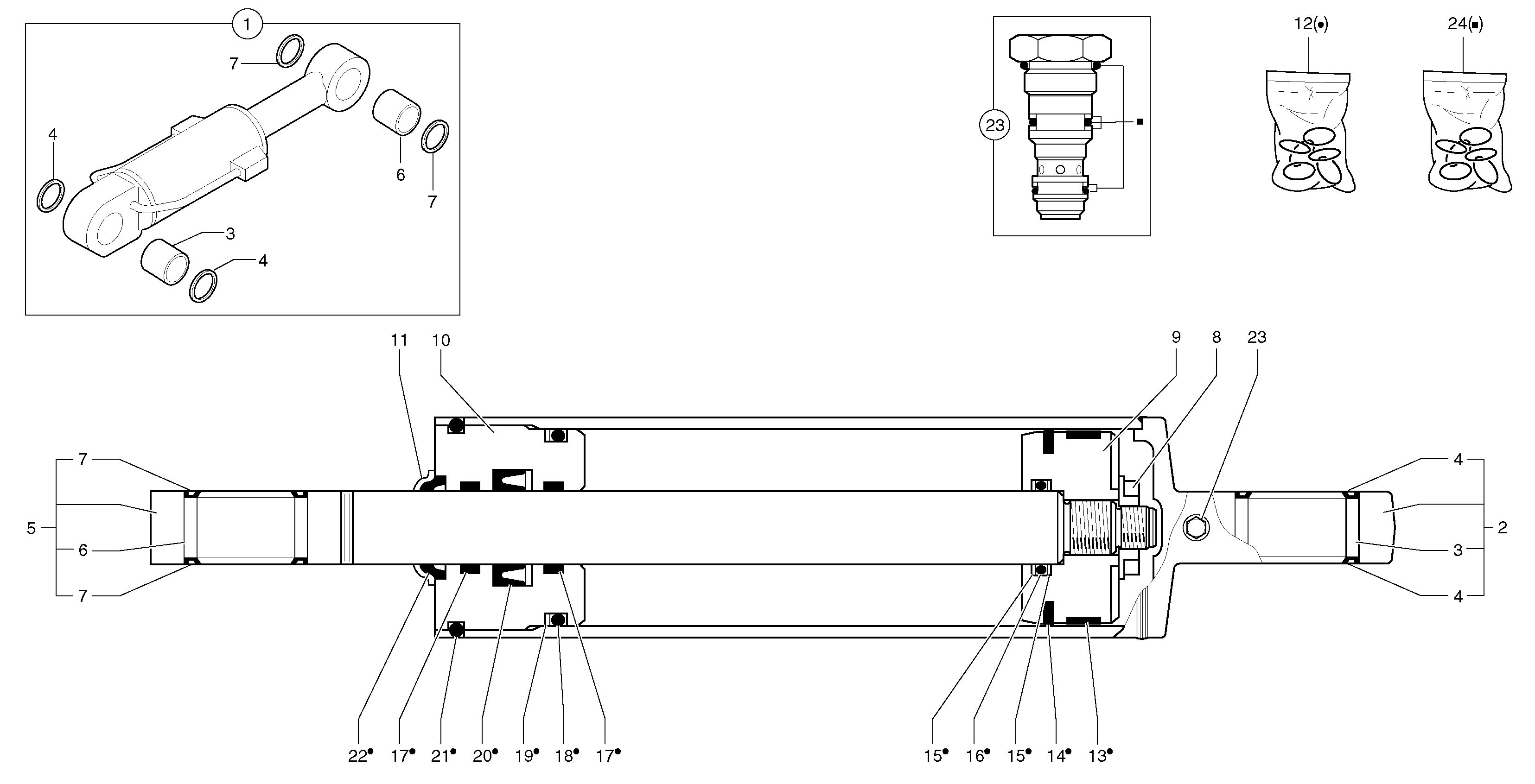 Dozer blade cylinder — volvo parts diagram