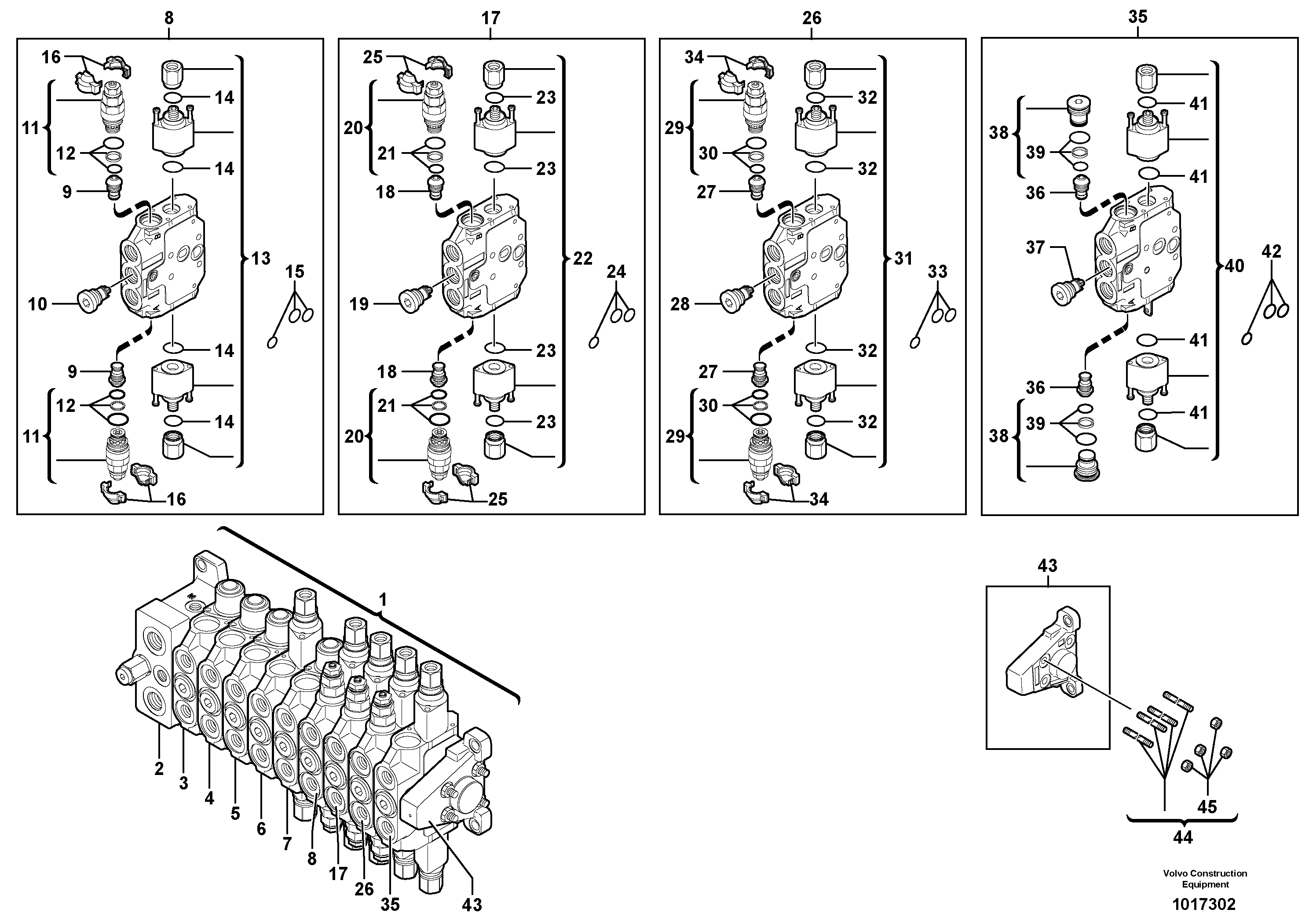 Control valve : 9 spools — volvo parts diagram
