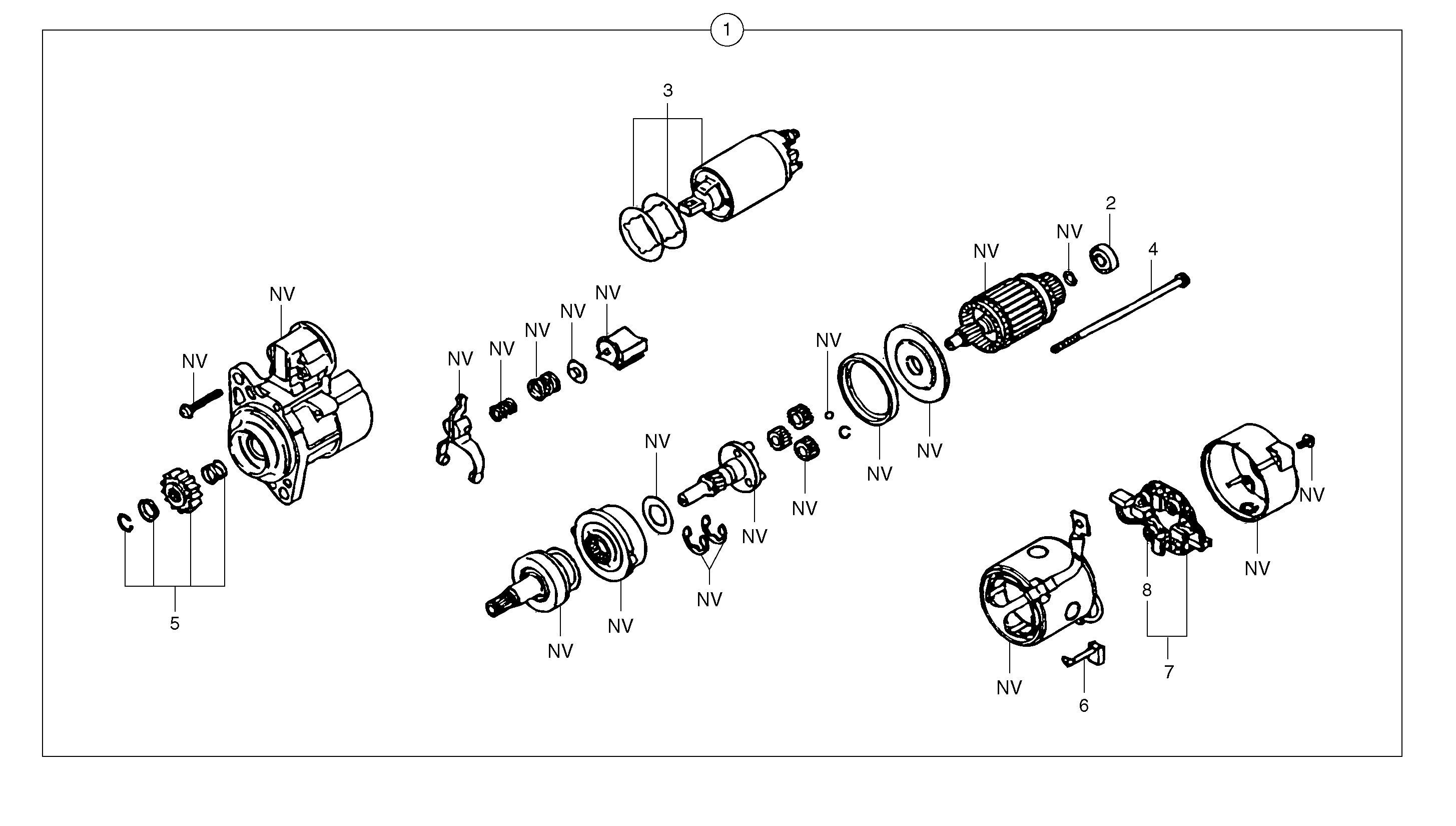 Starter motor 12 V - 2 KW — volvo parts diagram
