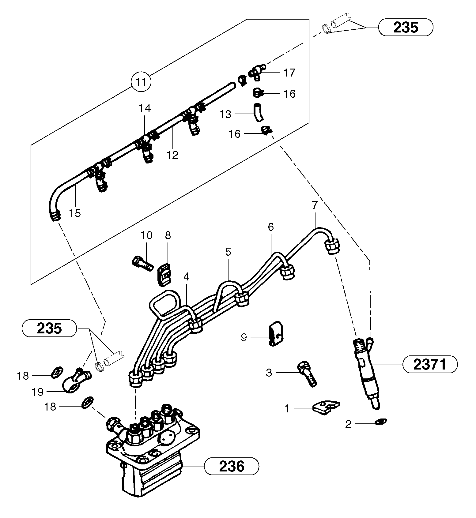 Fuel circuit : injection pump — volvo parts diagram