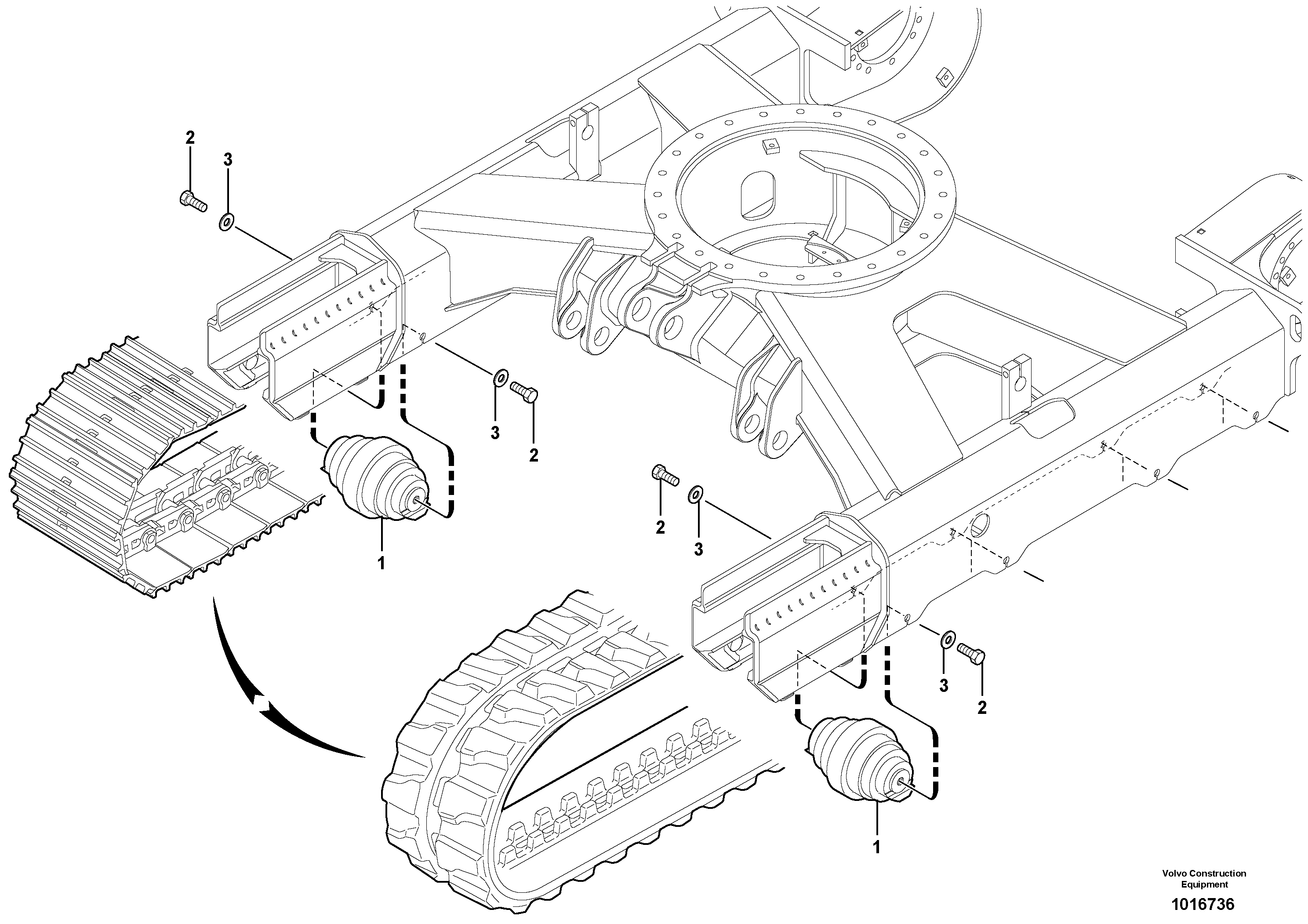 Lower roller ( steel and rubber tracks ) — volvo parts diagram