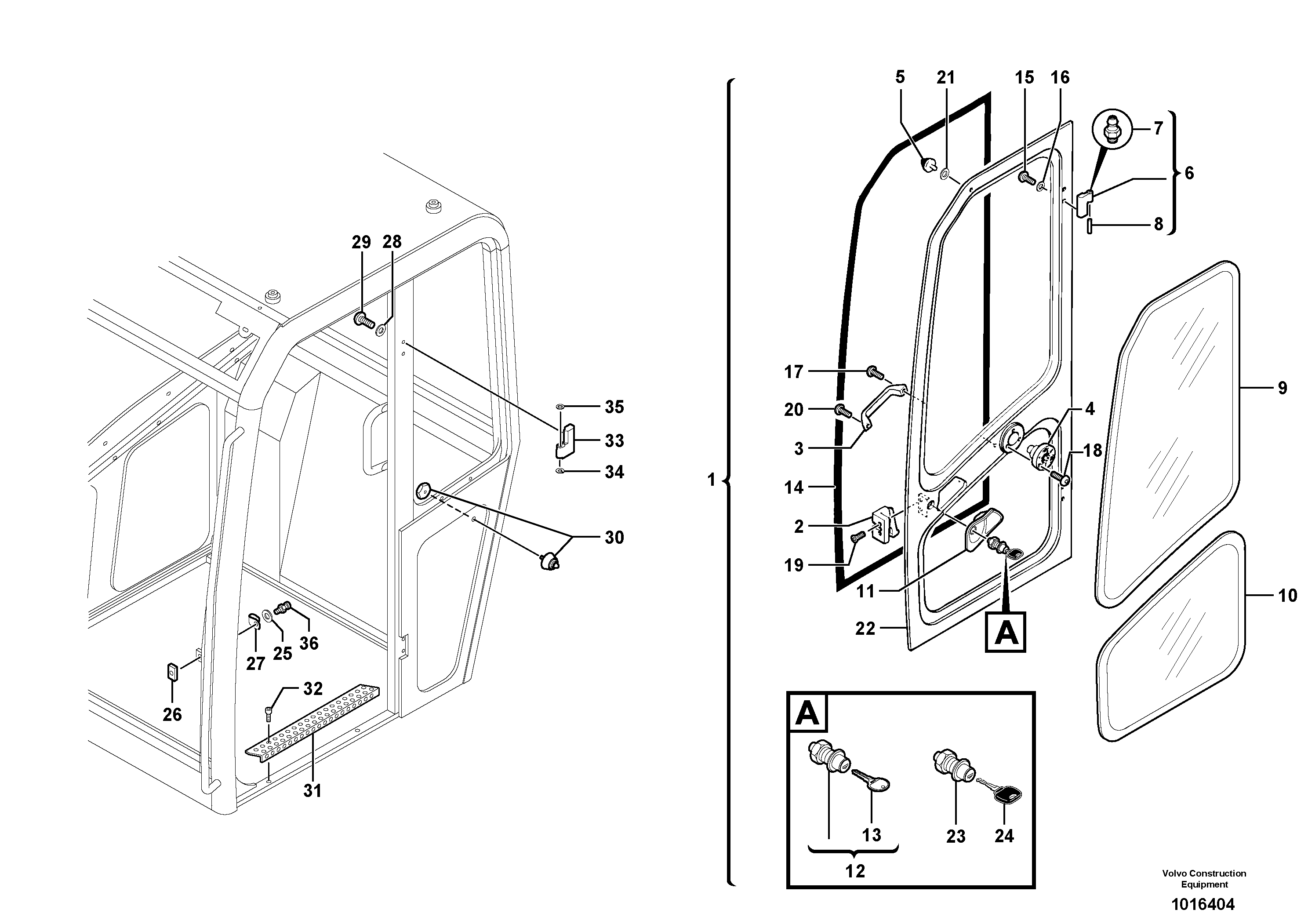 Cab : door — volvo parts diagram