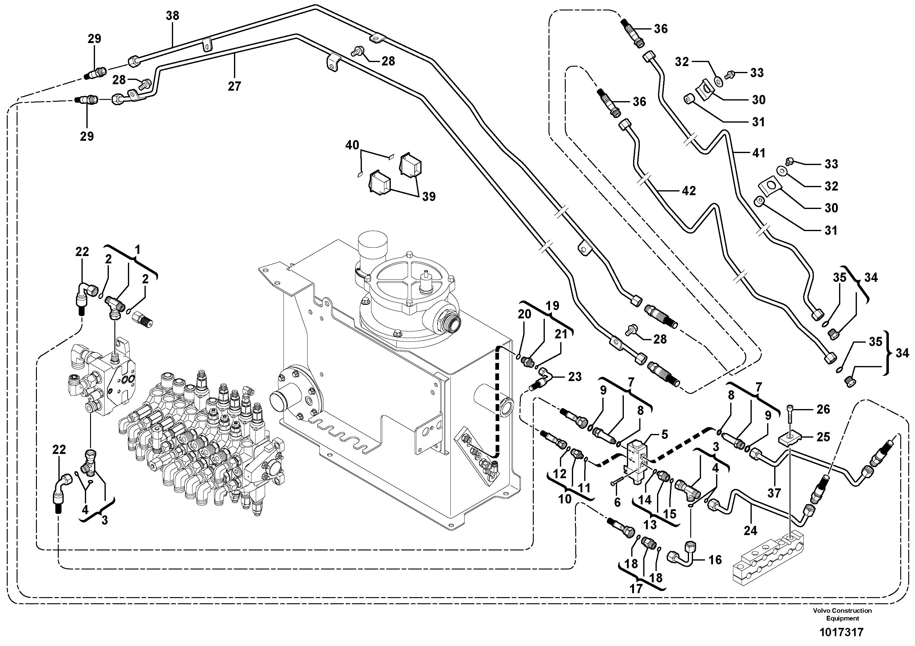 Hyd. circuit (quickfit/double-acting) — volvo parts diagram
