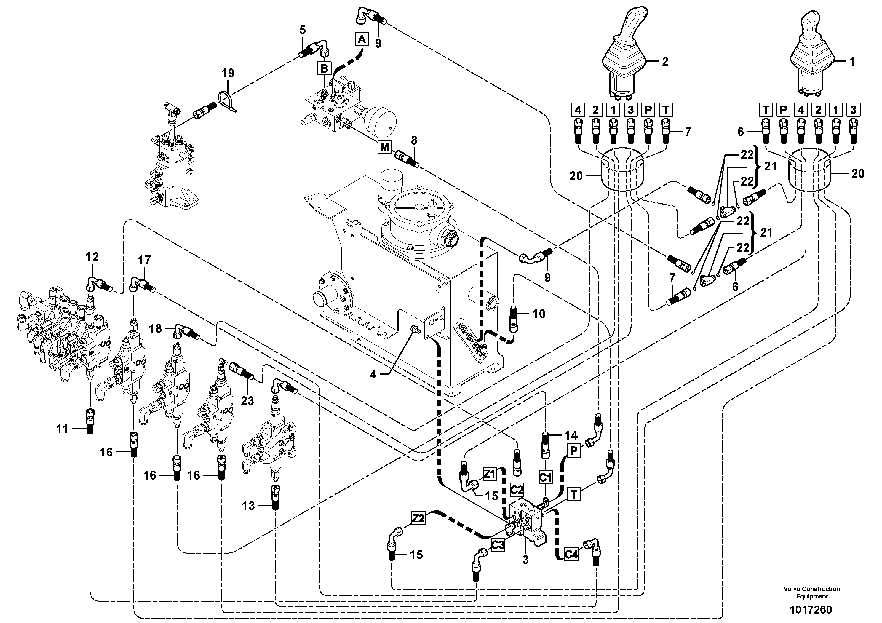 Hydraulic circuit ( low pressure )  STD — volvo parts diagram