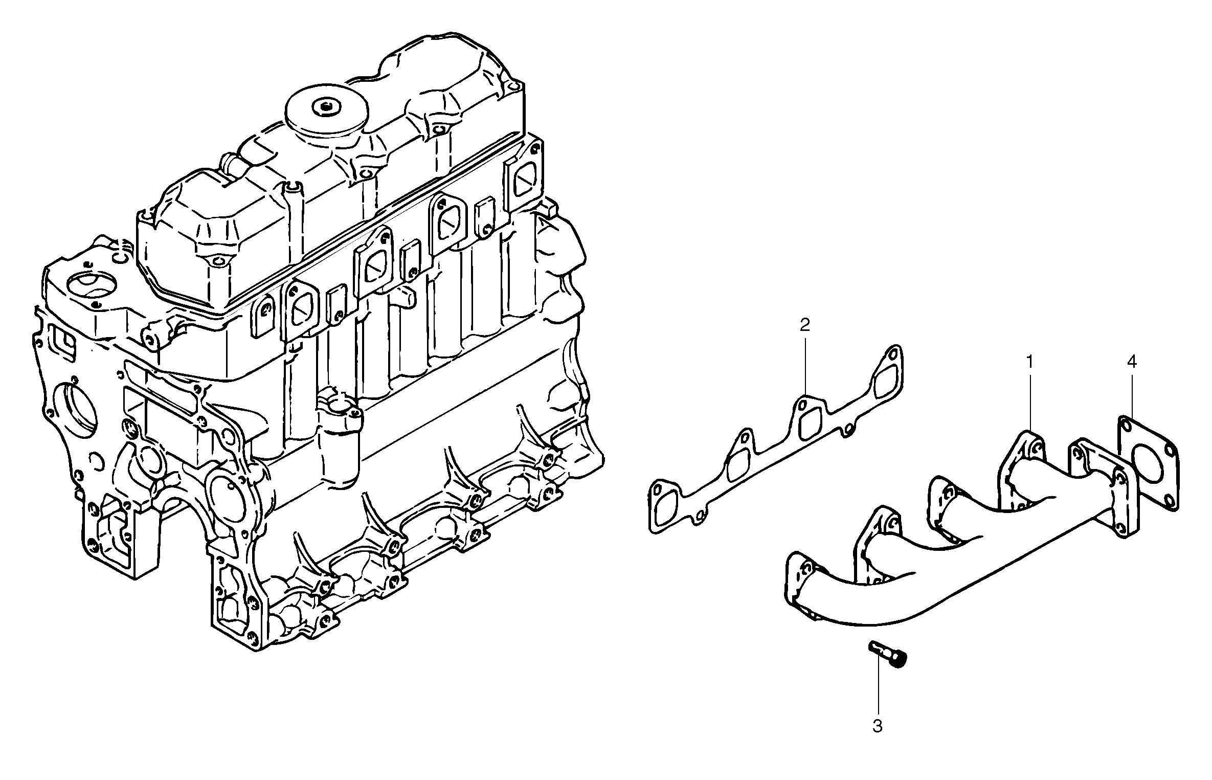Exhaust manifold — volvo parts diagram