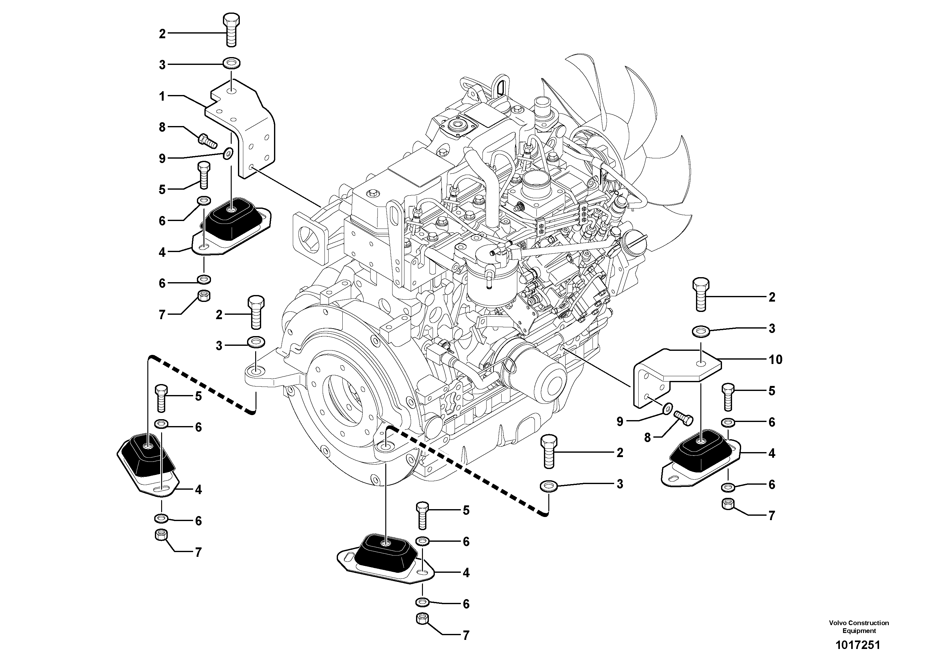 Engine mounts — volvo parts diagram