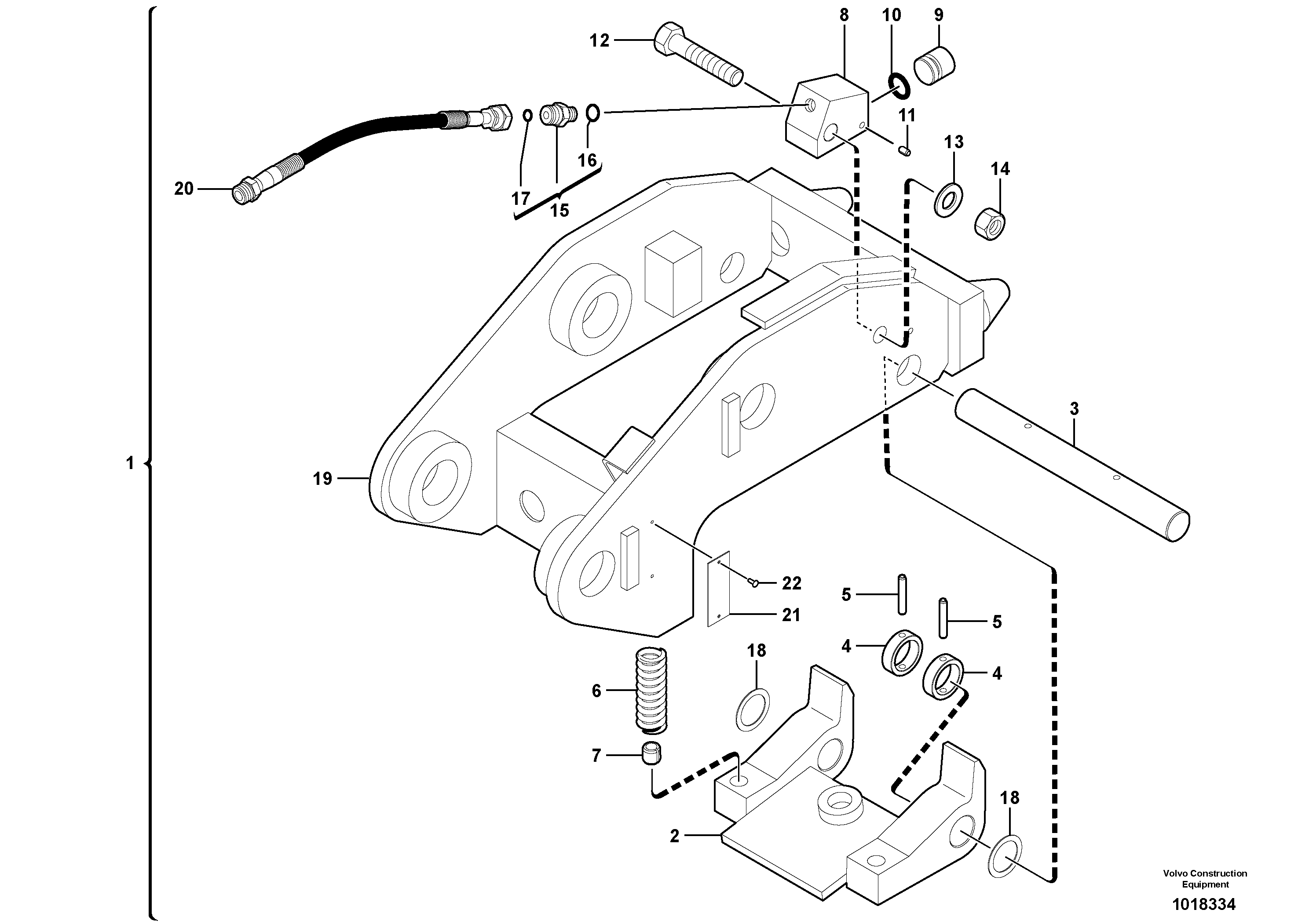 Tool holder / hydraulic control — volvo parts diagram
