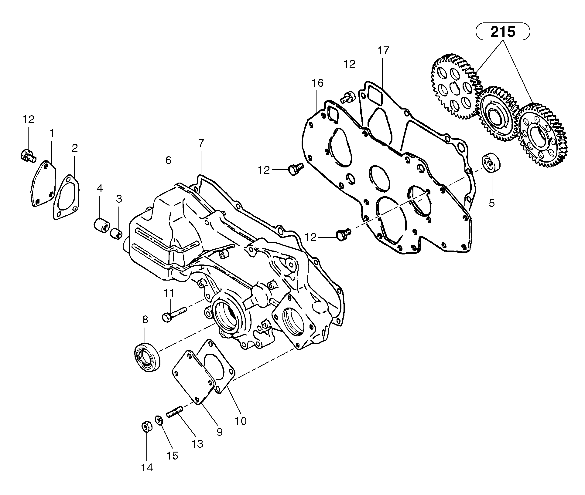Timing gear casing — volvo parts diagram