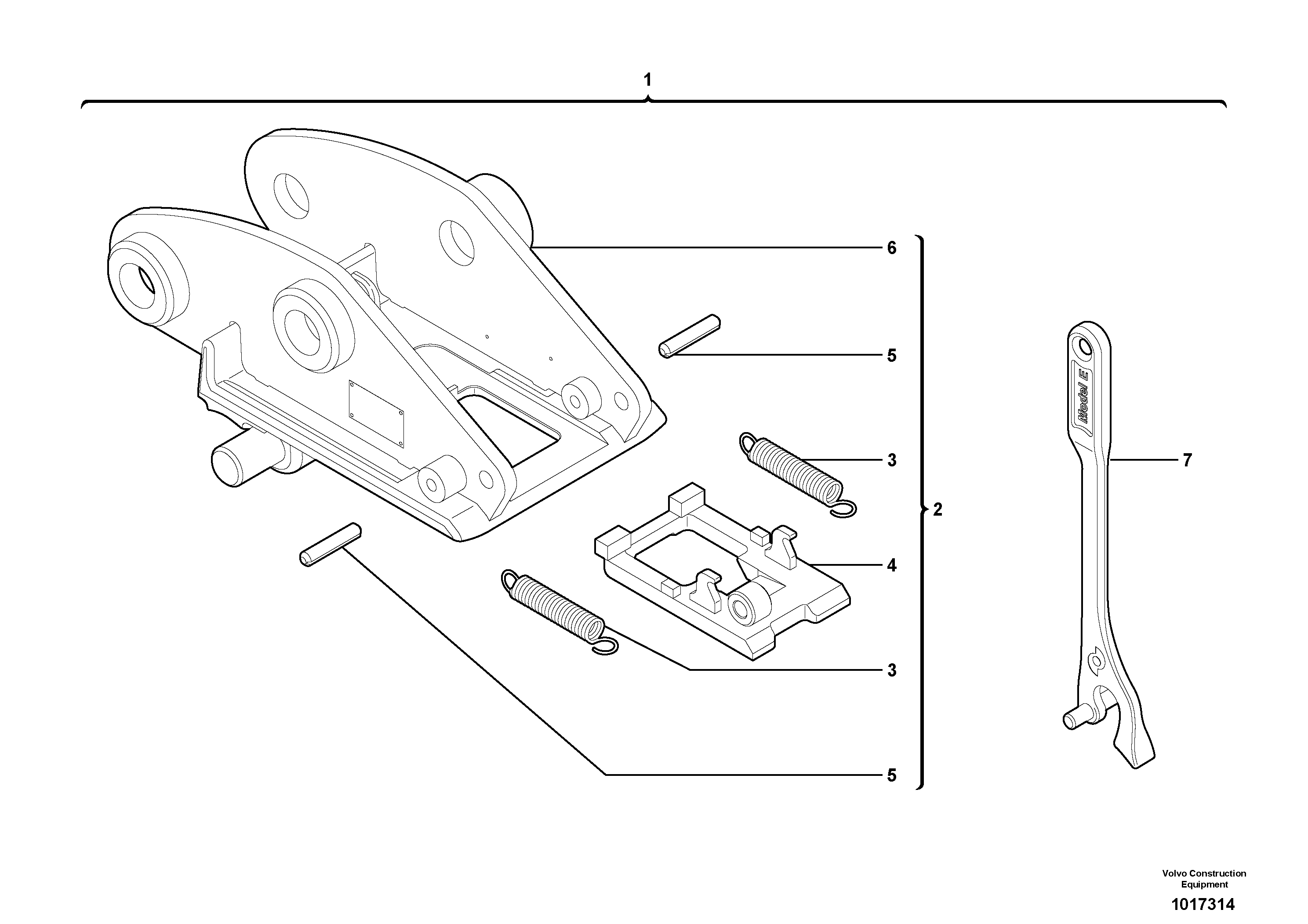 Tool holder / mechanical control — volvo parts diagram