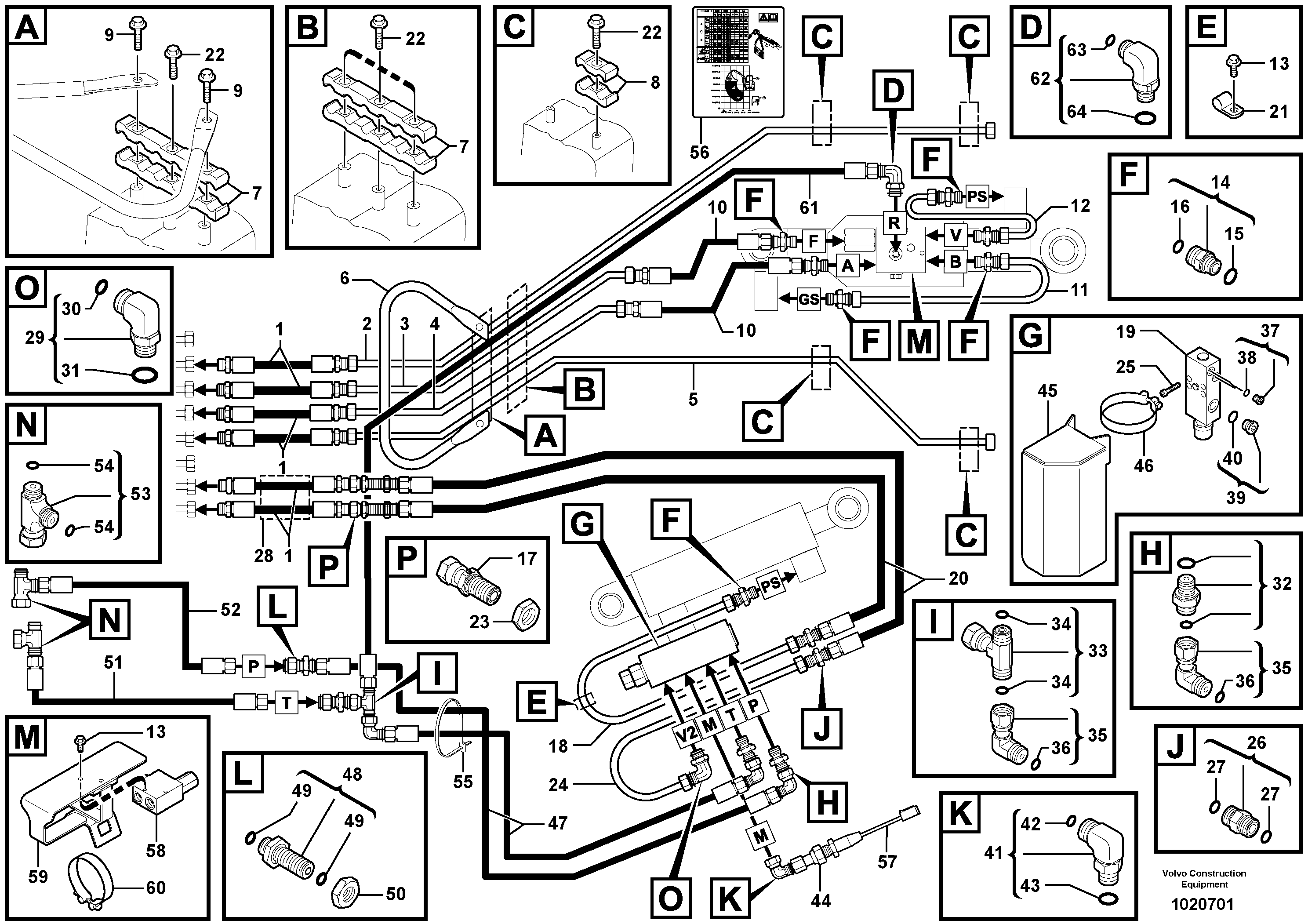 Handling boom , dipper — volvo parts diagram